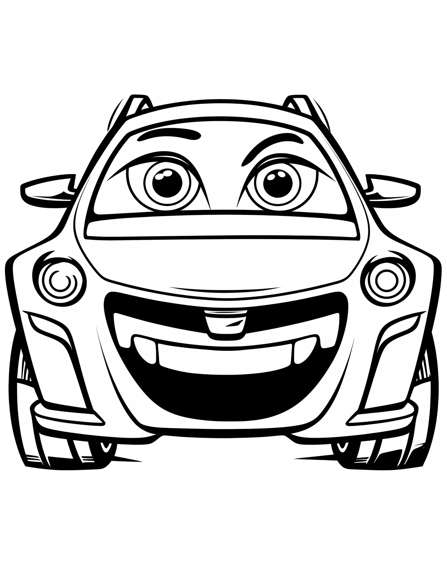 Electric car for kids coloring page on white color background #31335