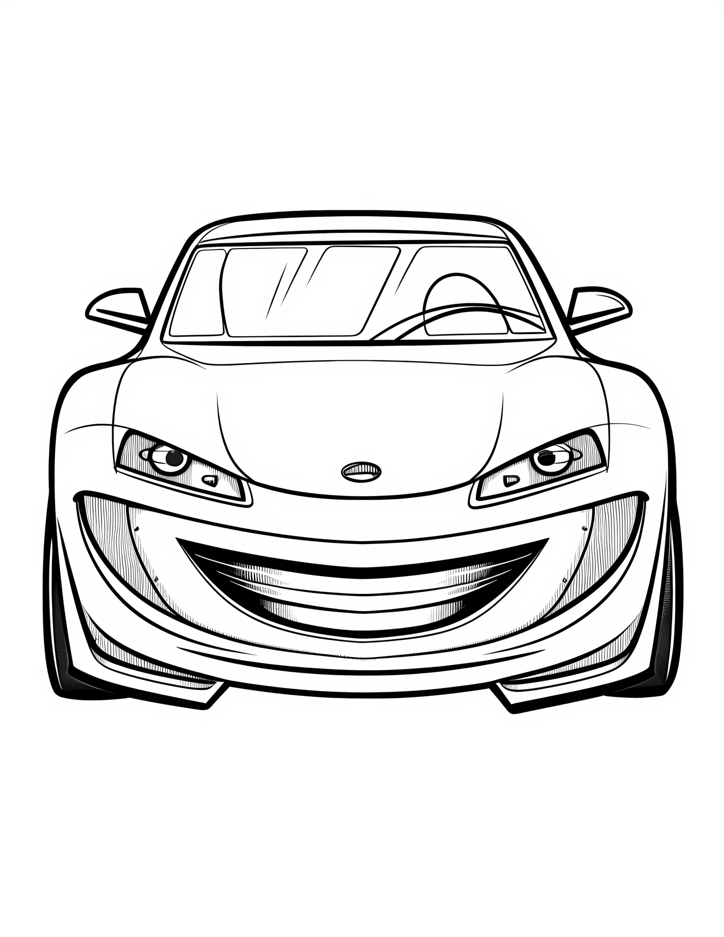 Electric car for kids coloring page on white color background #31337