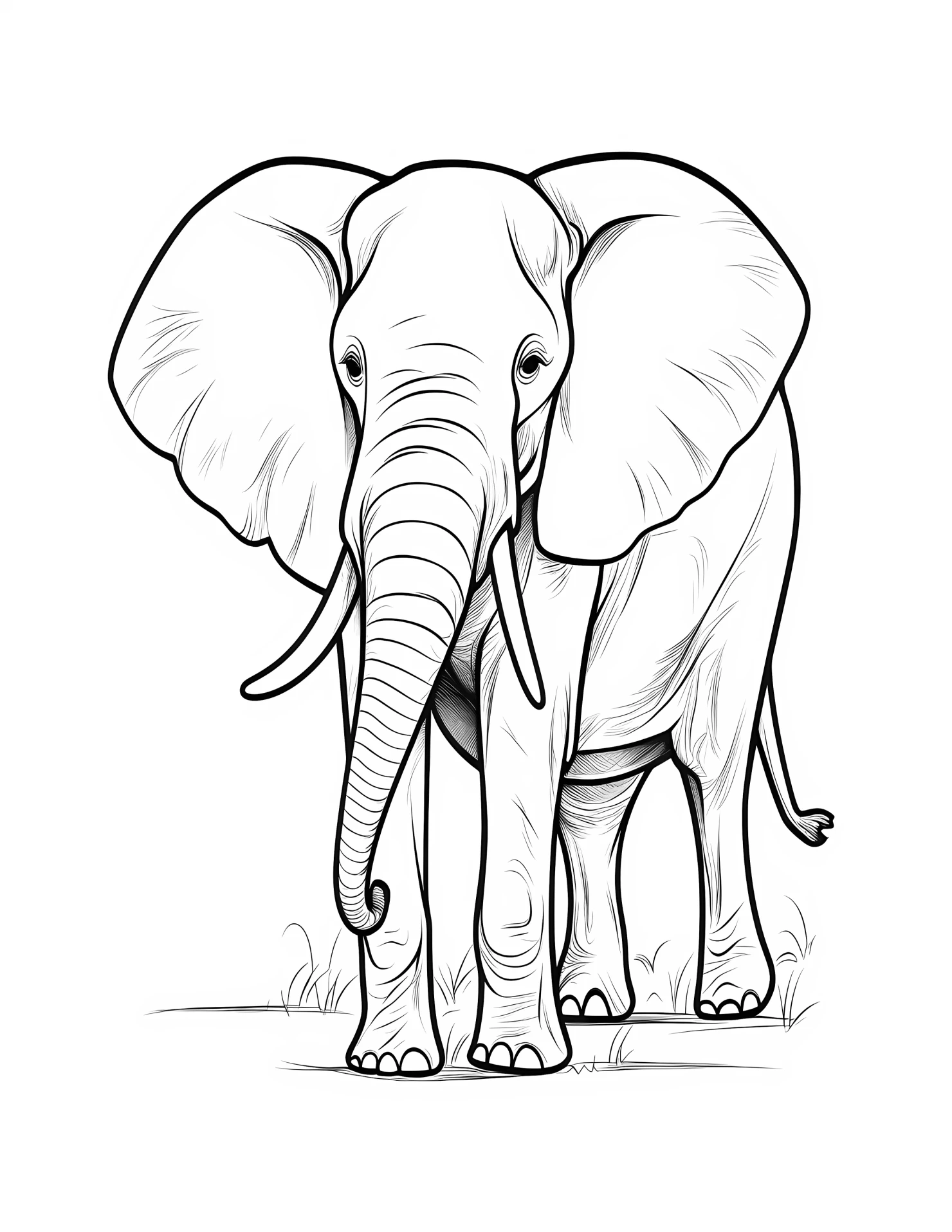 Elephant for kids coloring page on white color background #31339