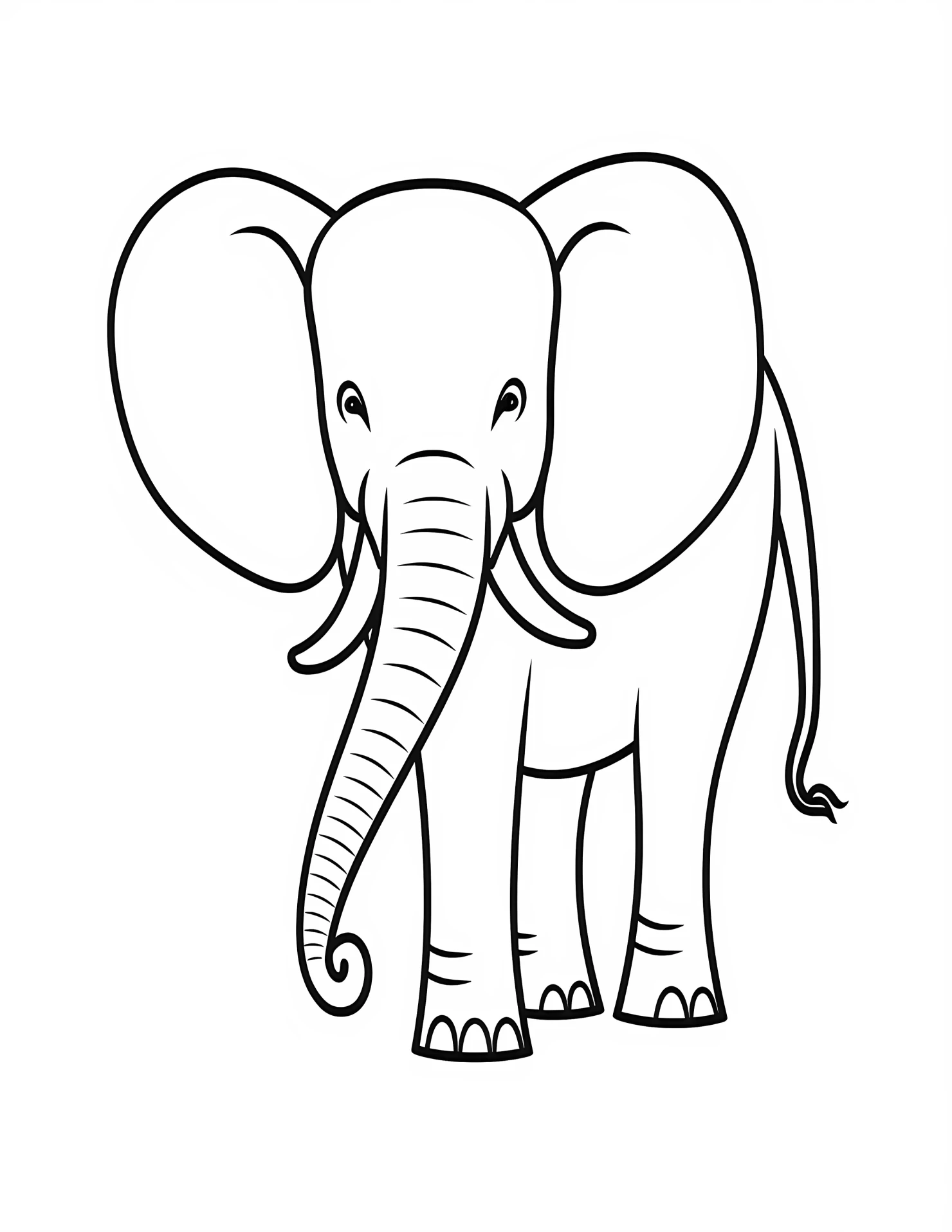 Elephant for kids coloring page on white color background #31345