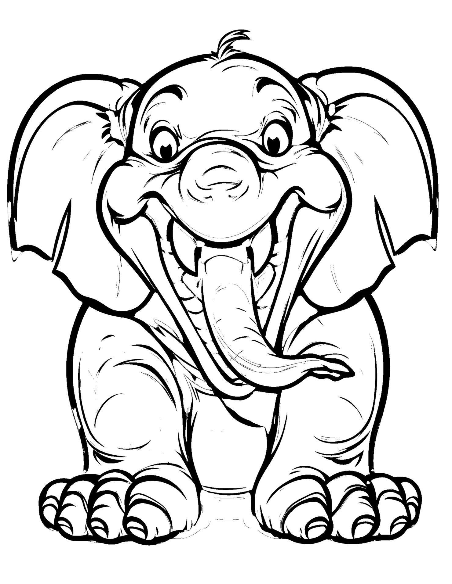 Elephant for kids coloring page on white color background #31348