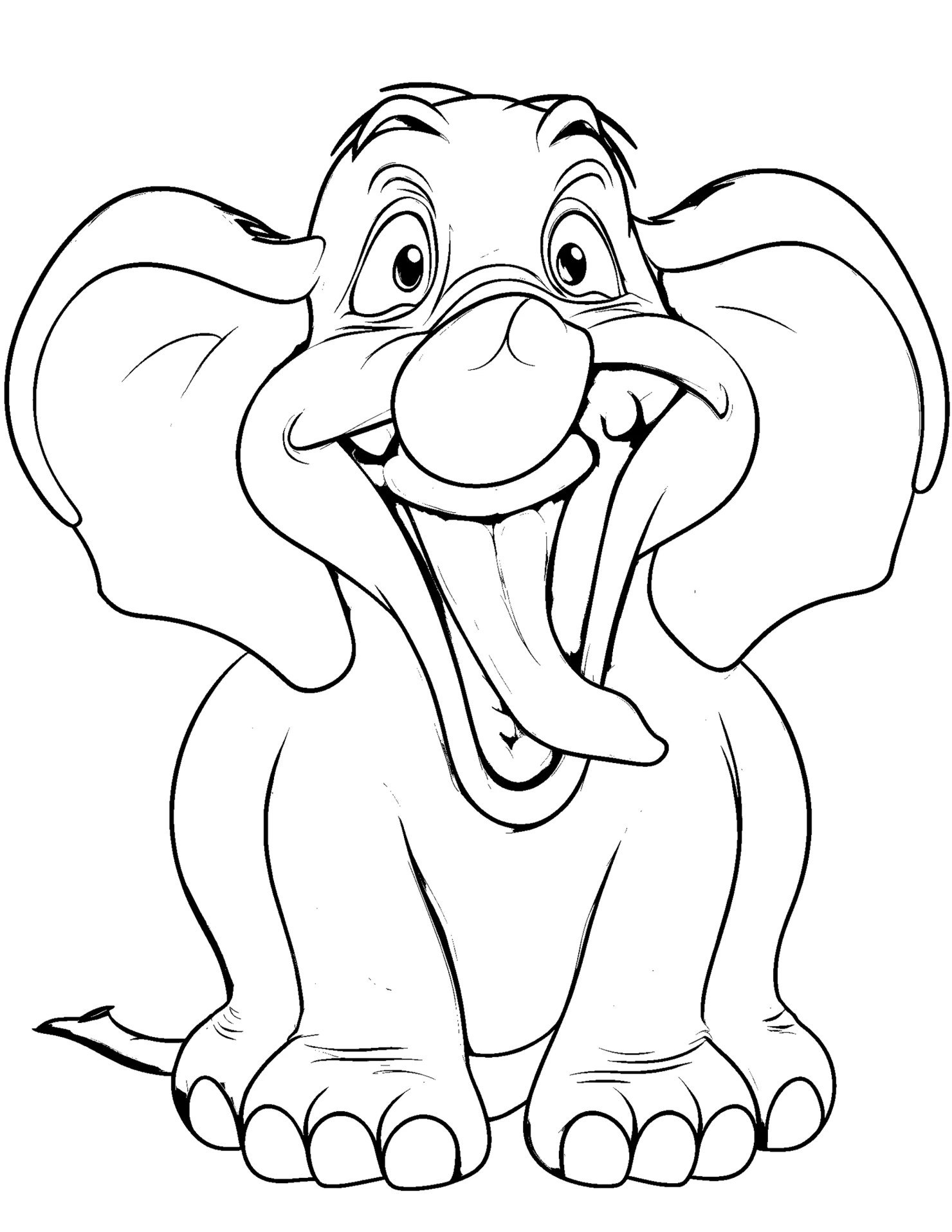 Elephant for kids coloring page on white color background #31349