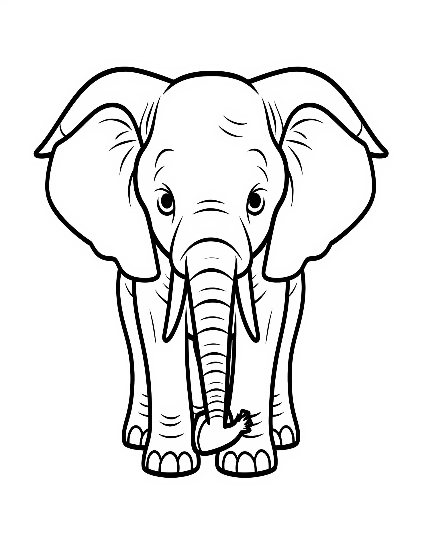Elephant for kids coloring page on white color background #31362