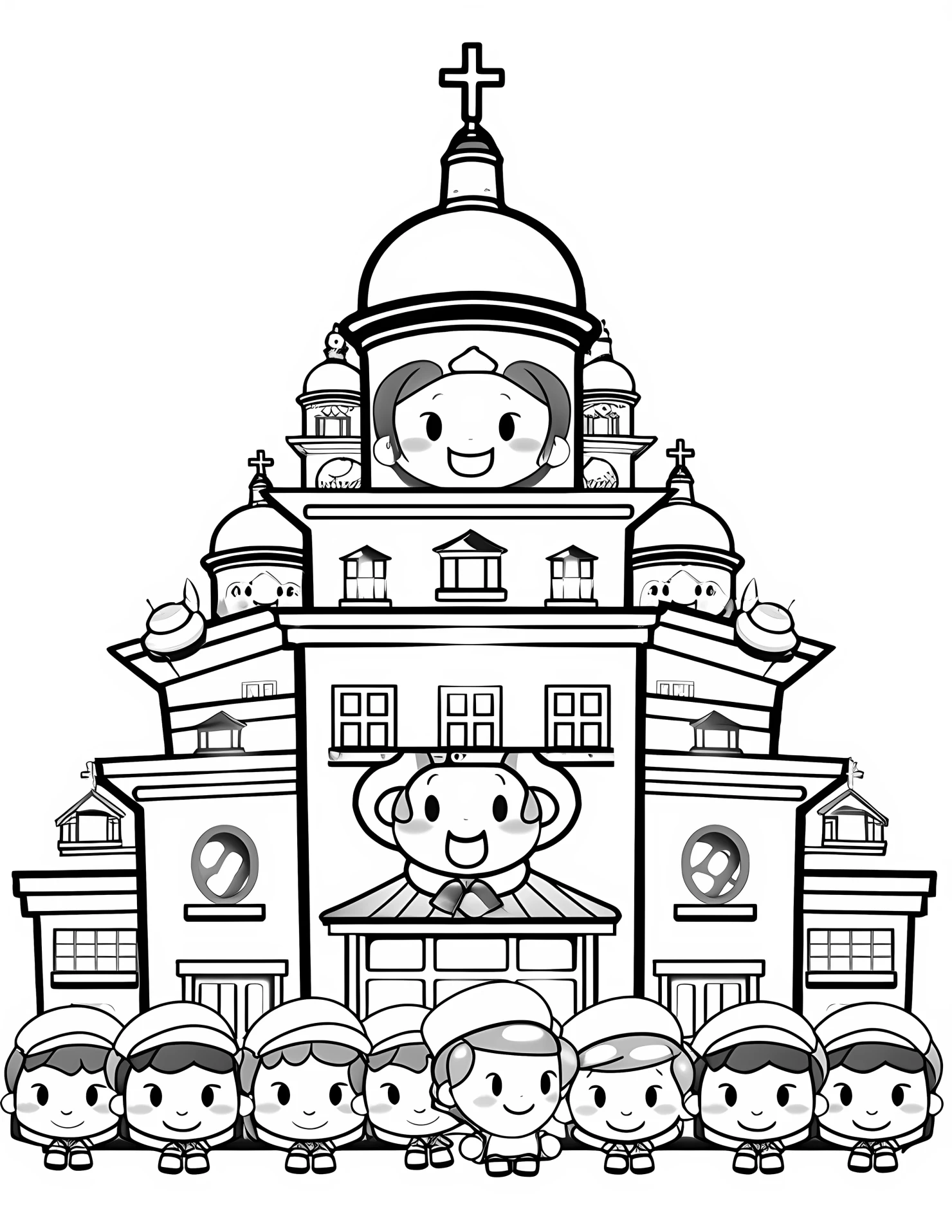 Ellis island for kids coloring page on white color background #31378