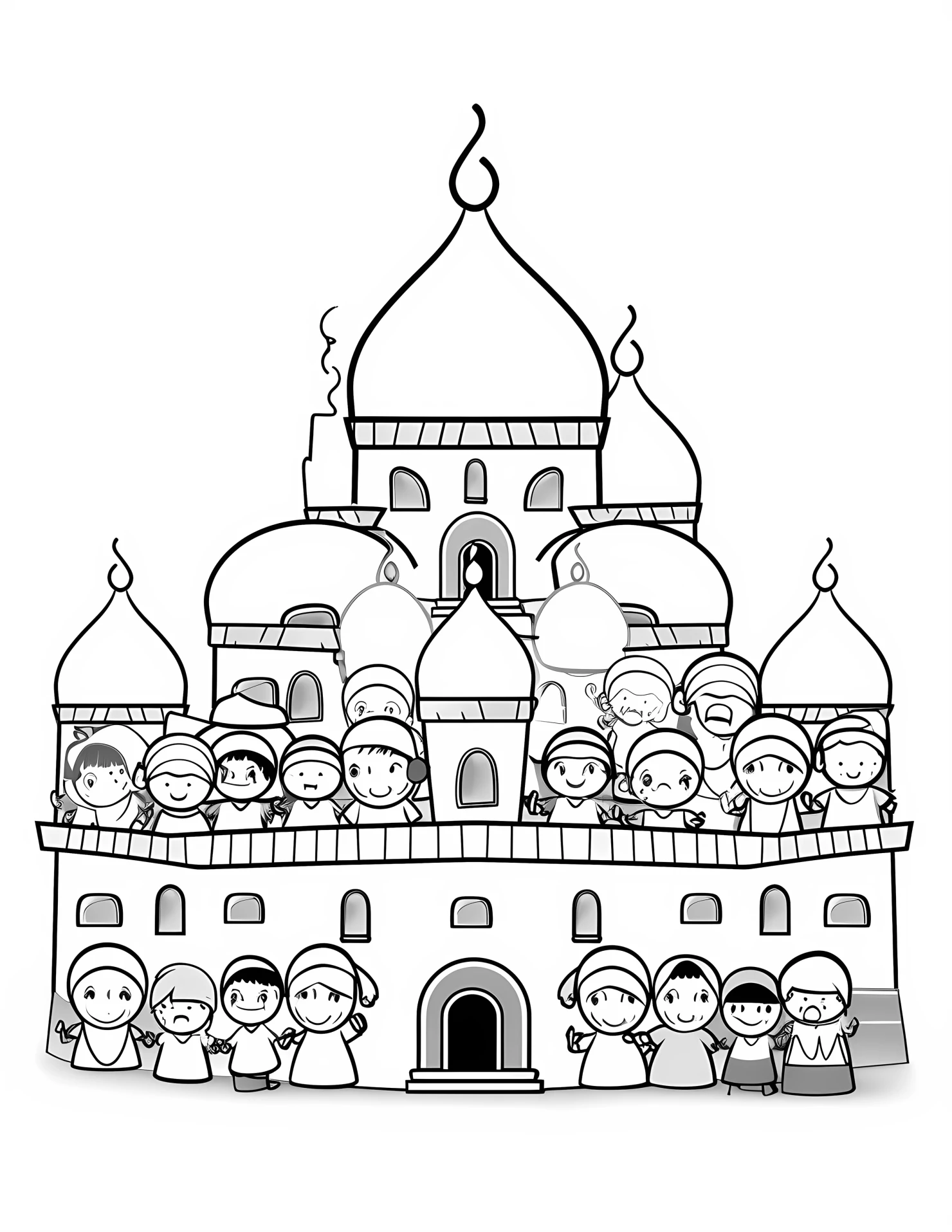 Ellis island for kids coloring page on white color background #31381