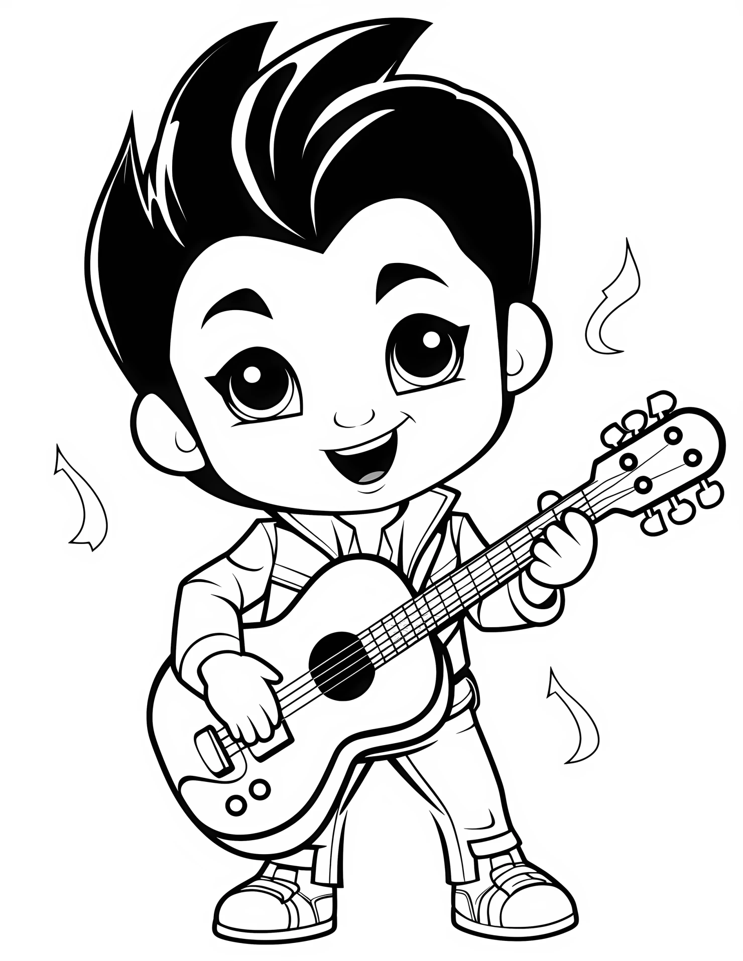 Elvis presley for kids coloring page on white color background #31389
