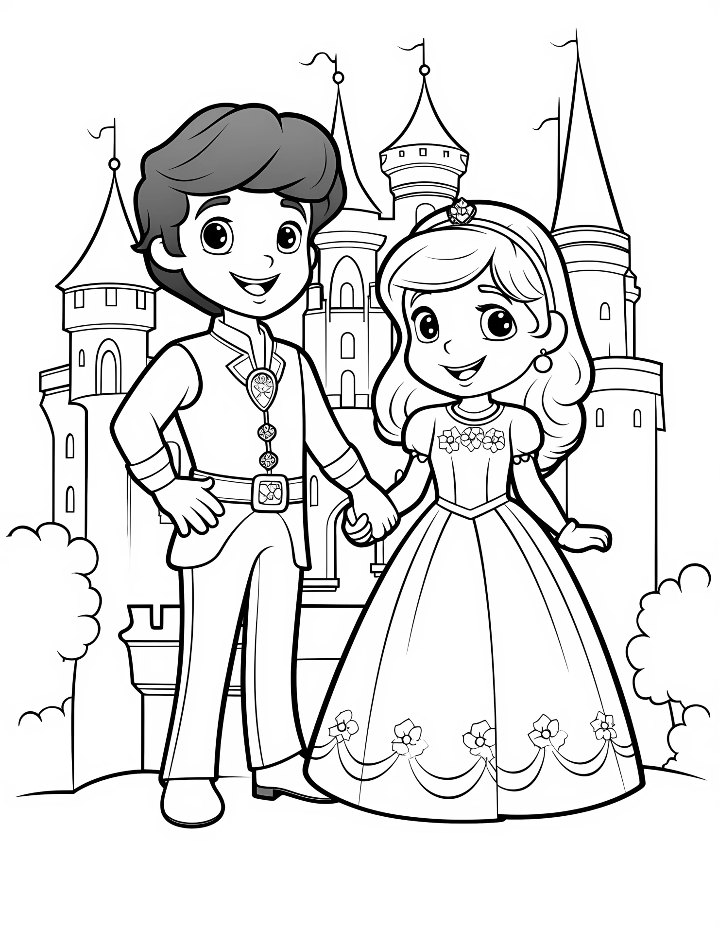 Enchanted for kids coloring page on white color background #31390