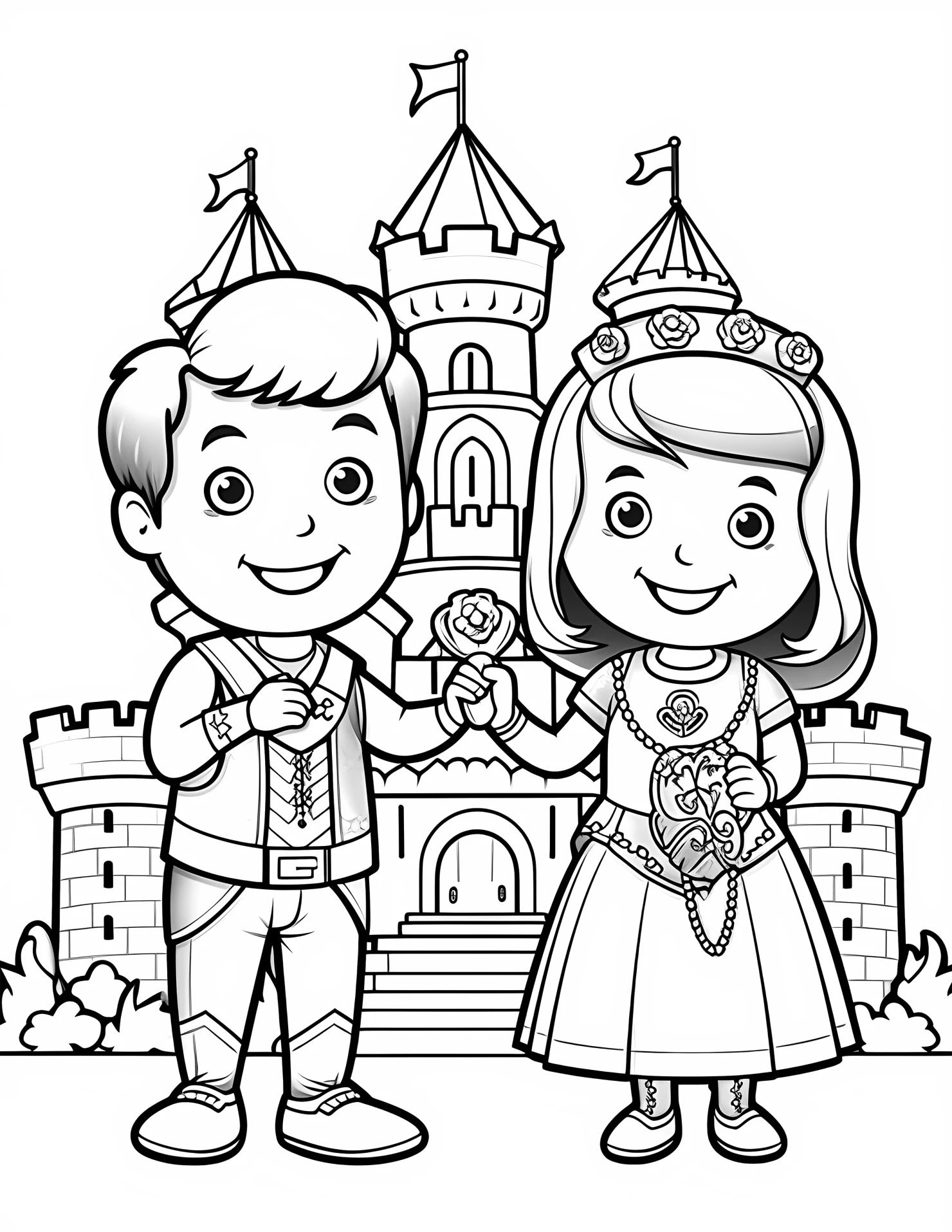 Fairy tale for kids coloring page on white color background #31399