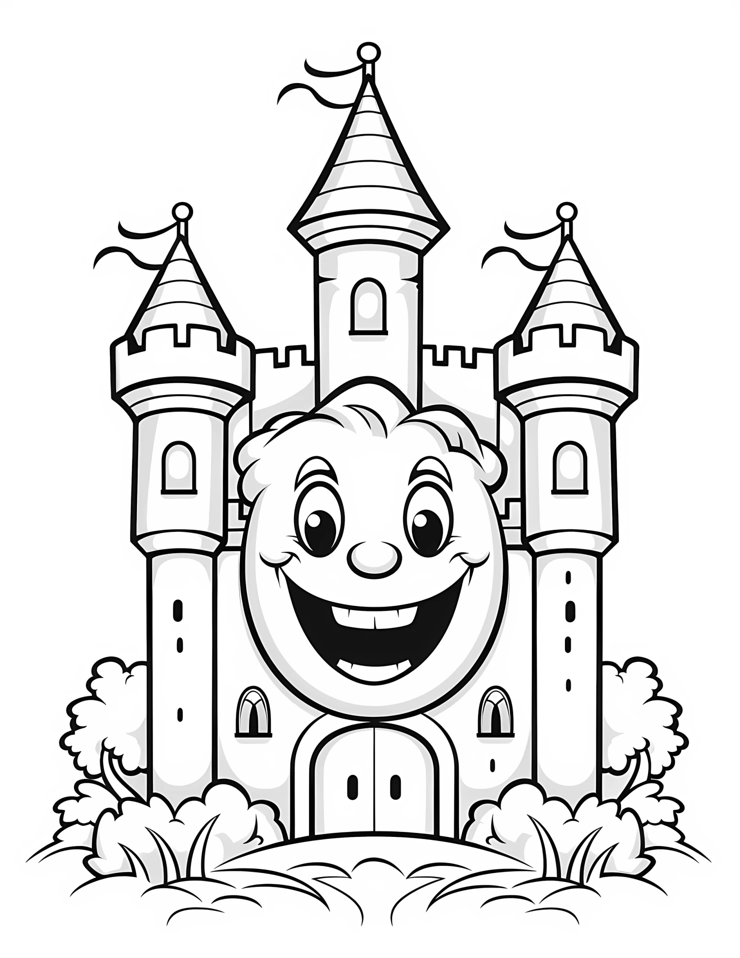 Fairy tale for kids coloring page on white color background #31400