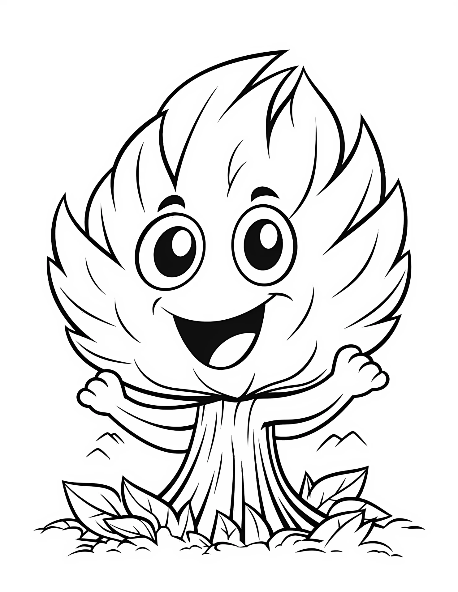 Fall foliage for kids coloring page on white color background #31405