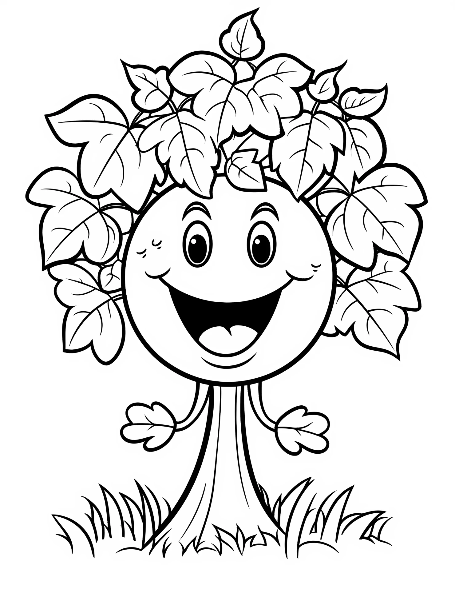 Fall foliage for kids coloring page on white color background #31406