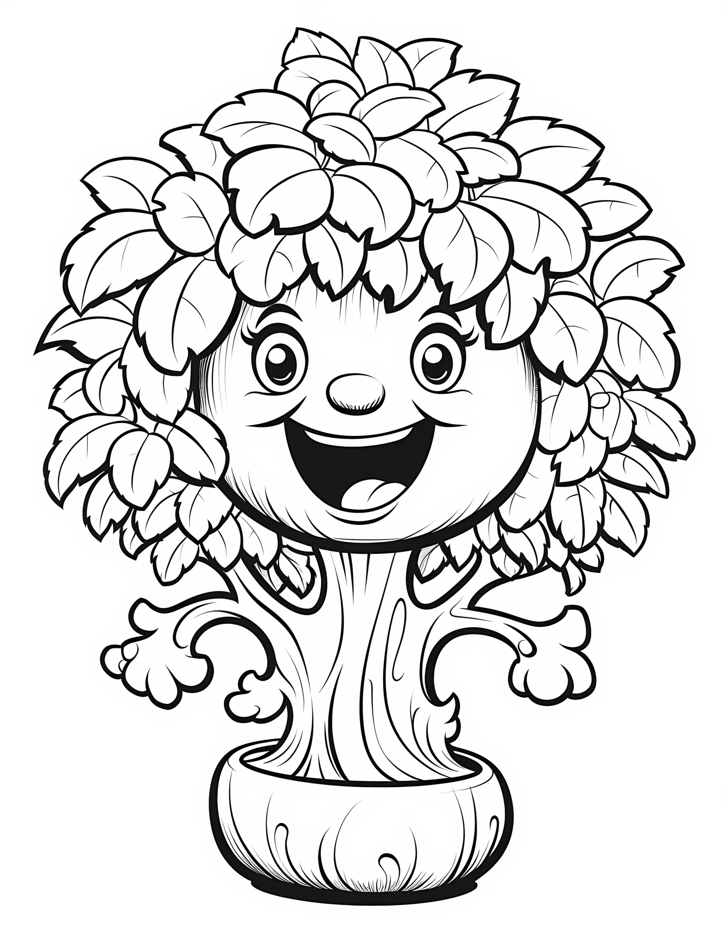Fall foliage for kids coloring page on white color background #31407
