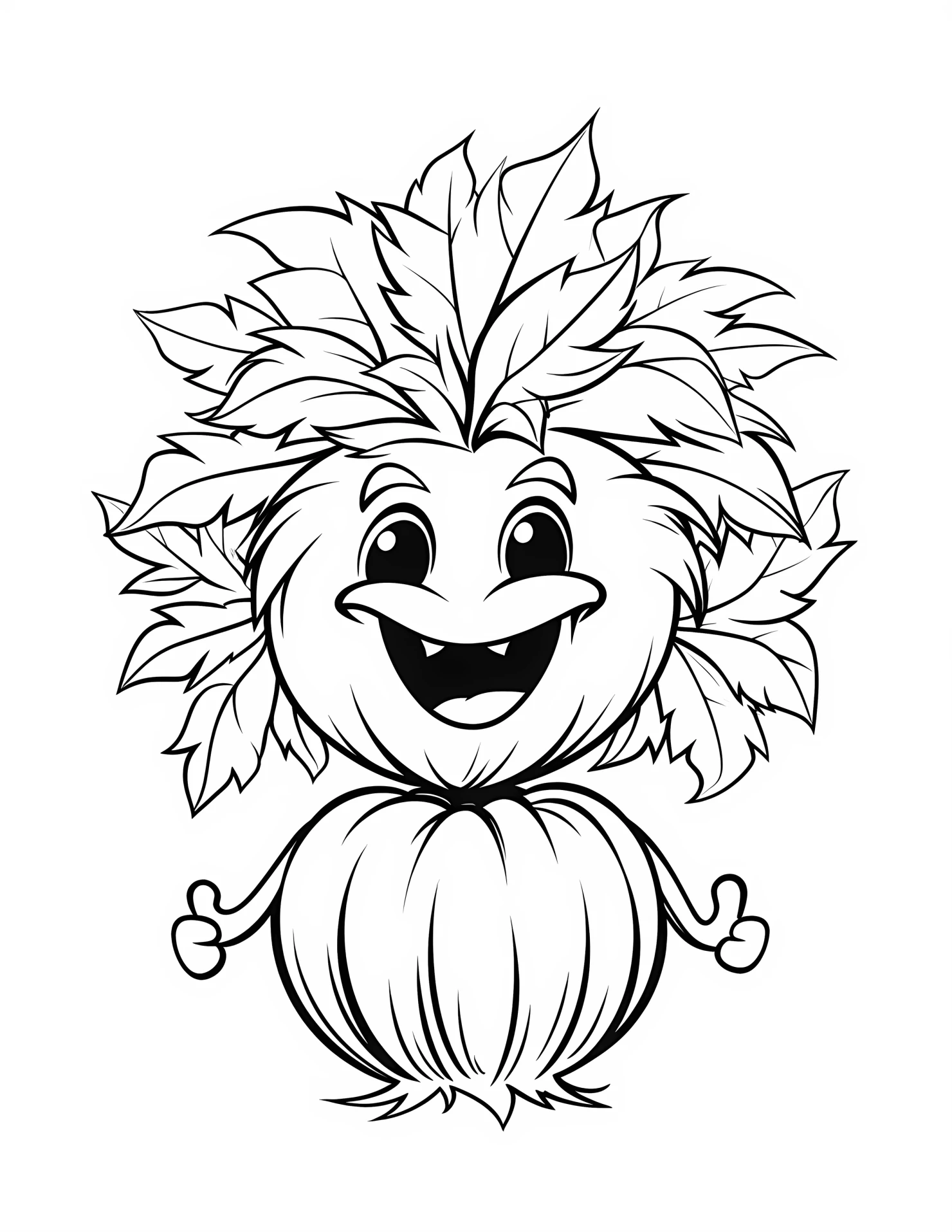 Fall foliage for kids coloring page on white color background #31408