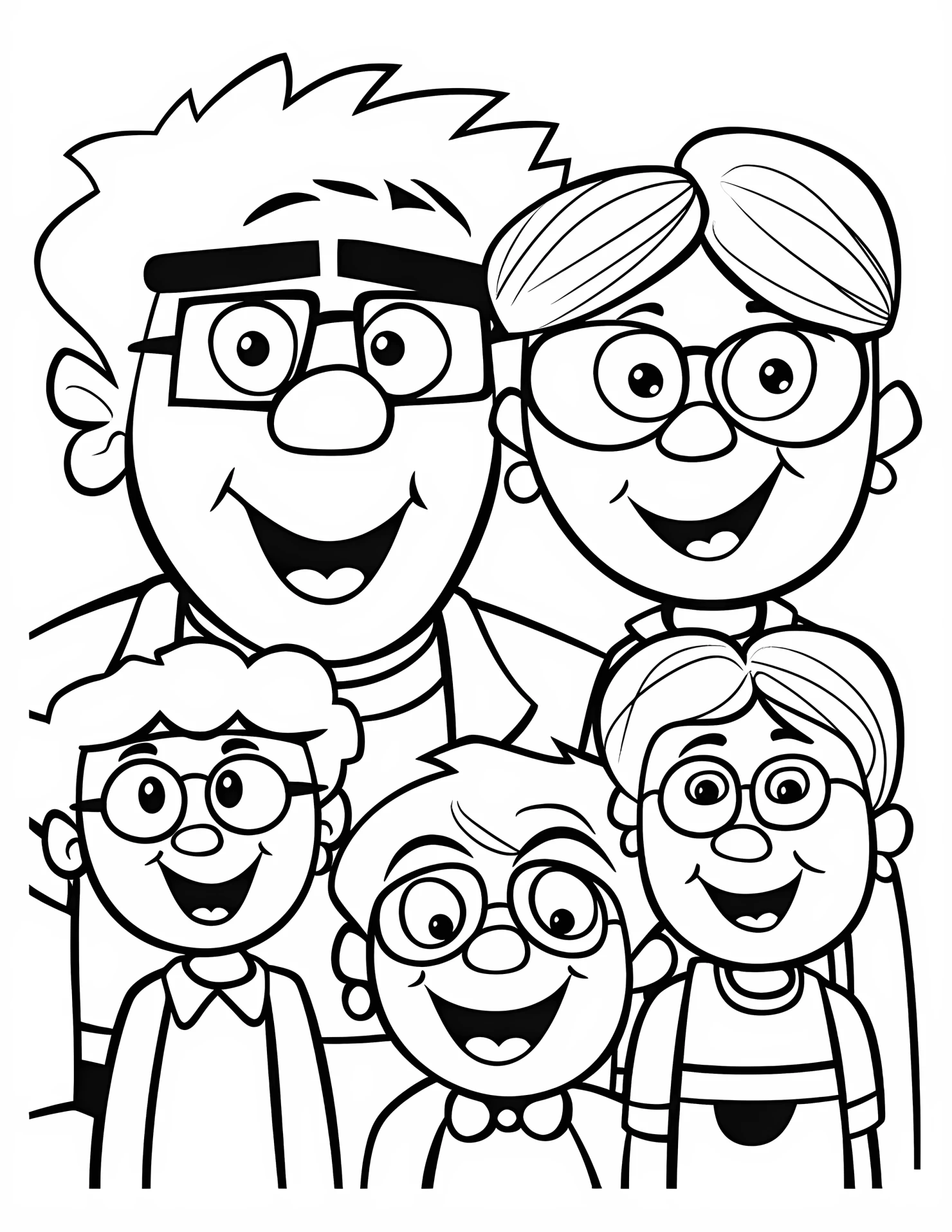 Family for kids coloring page on white color background #31409