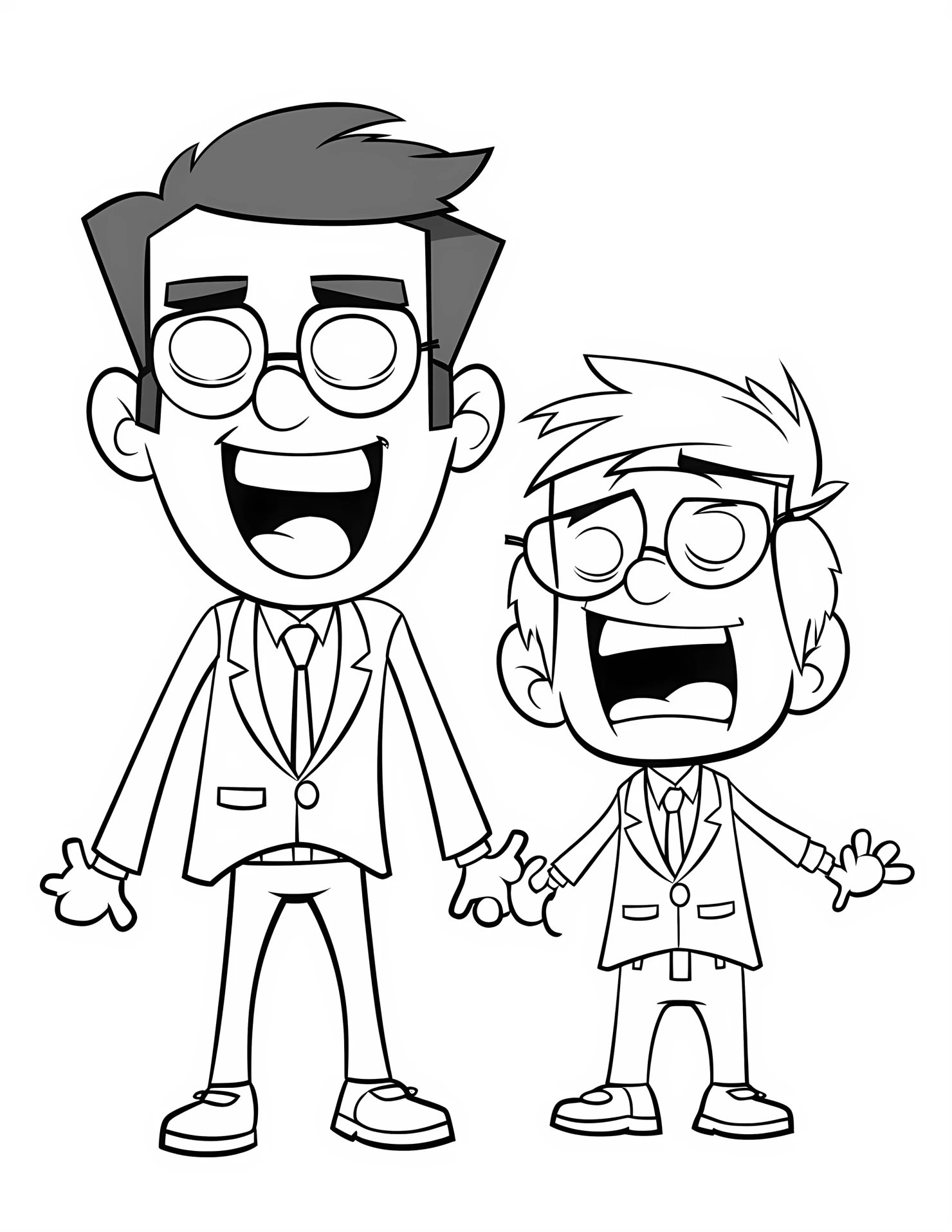 Family for kids coloring page on white color background #31410