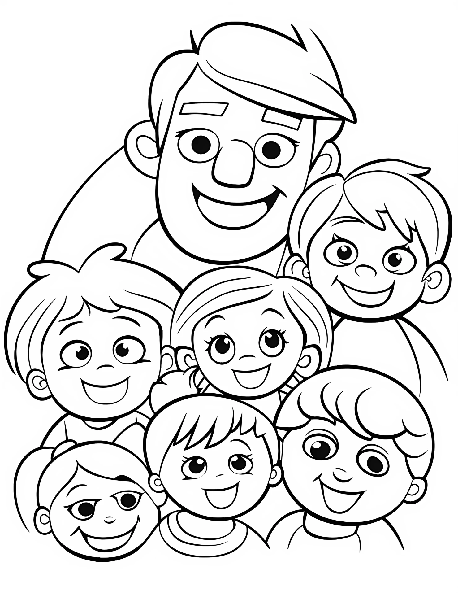 Family for kids coloring page on white color background #31411