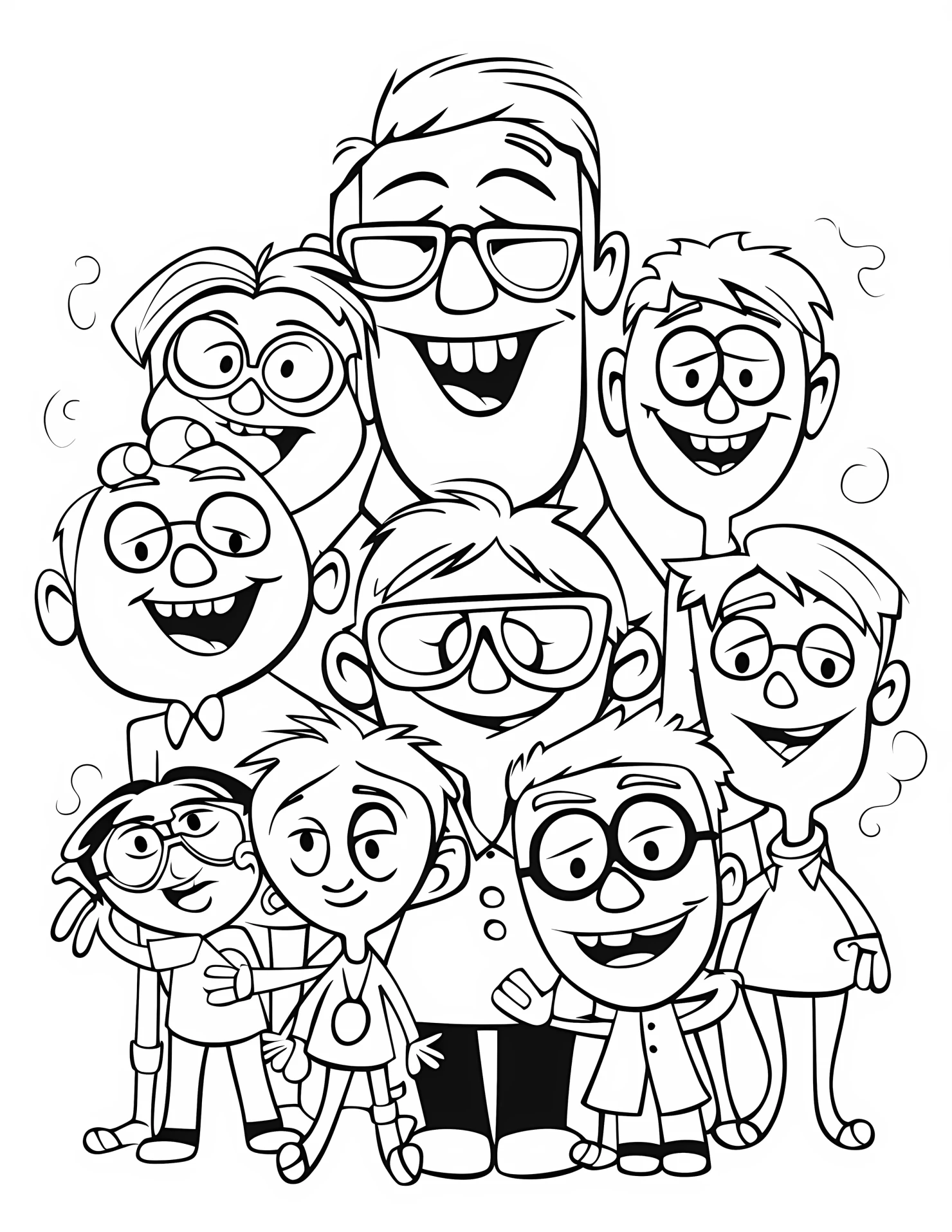 Family for kids coloring page on white color background #31413