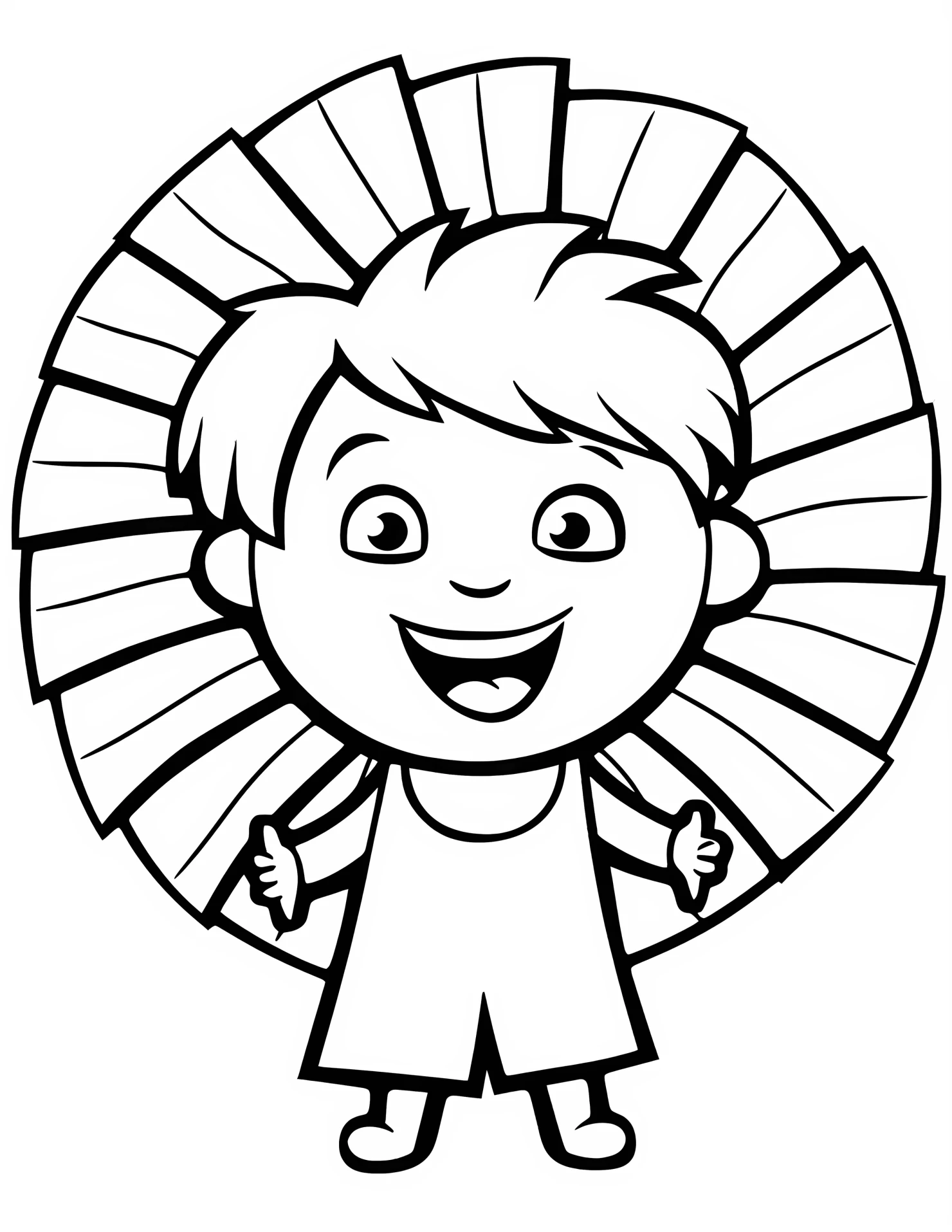 Fan for kids coloring page on white color background #31414