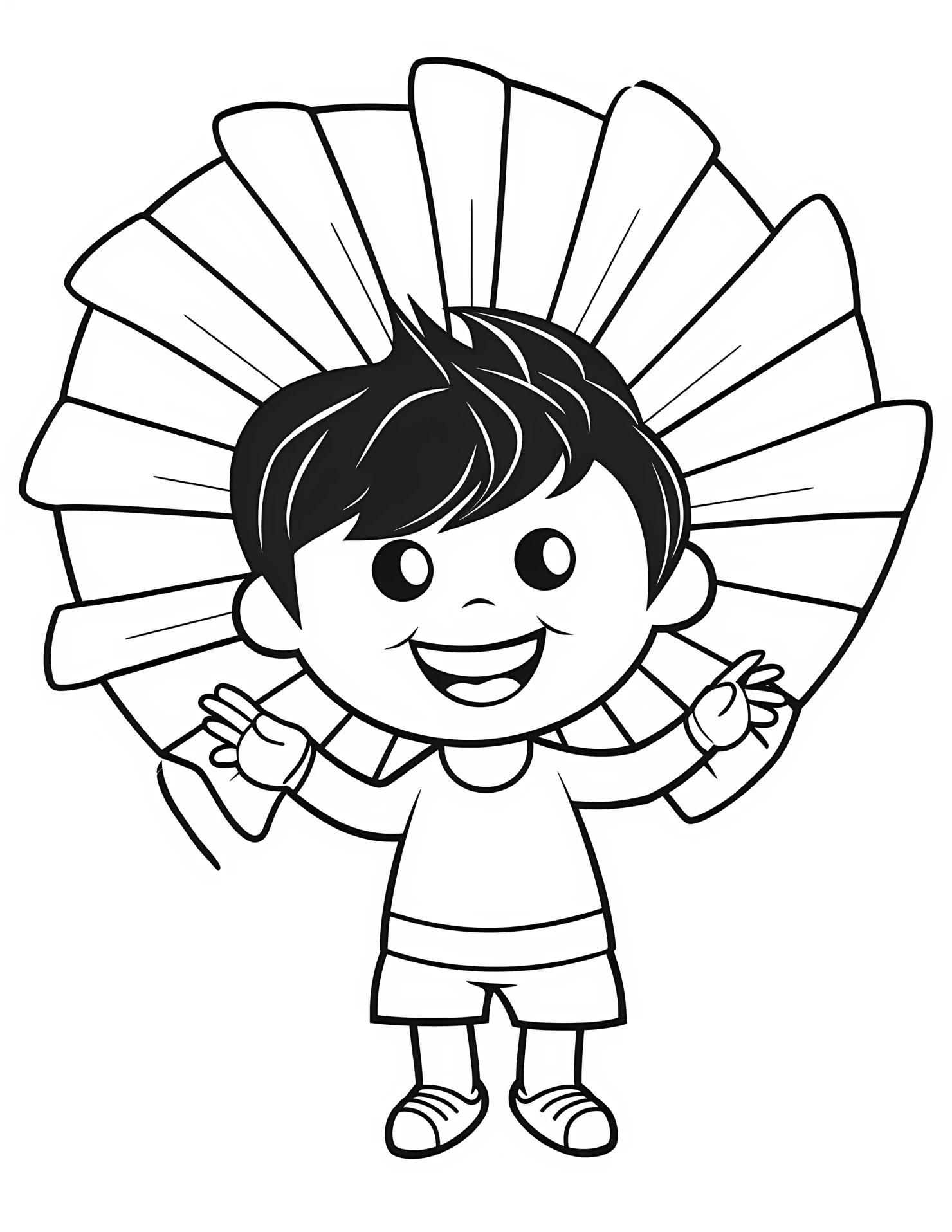 Fan for kids coloring page on white color background #31415