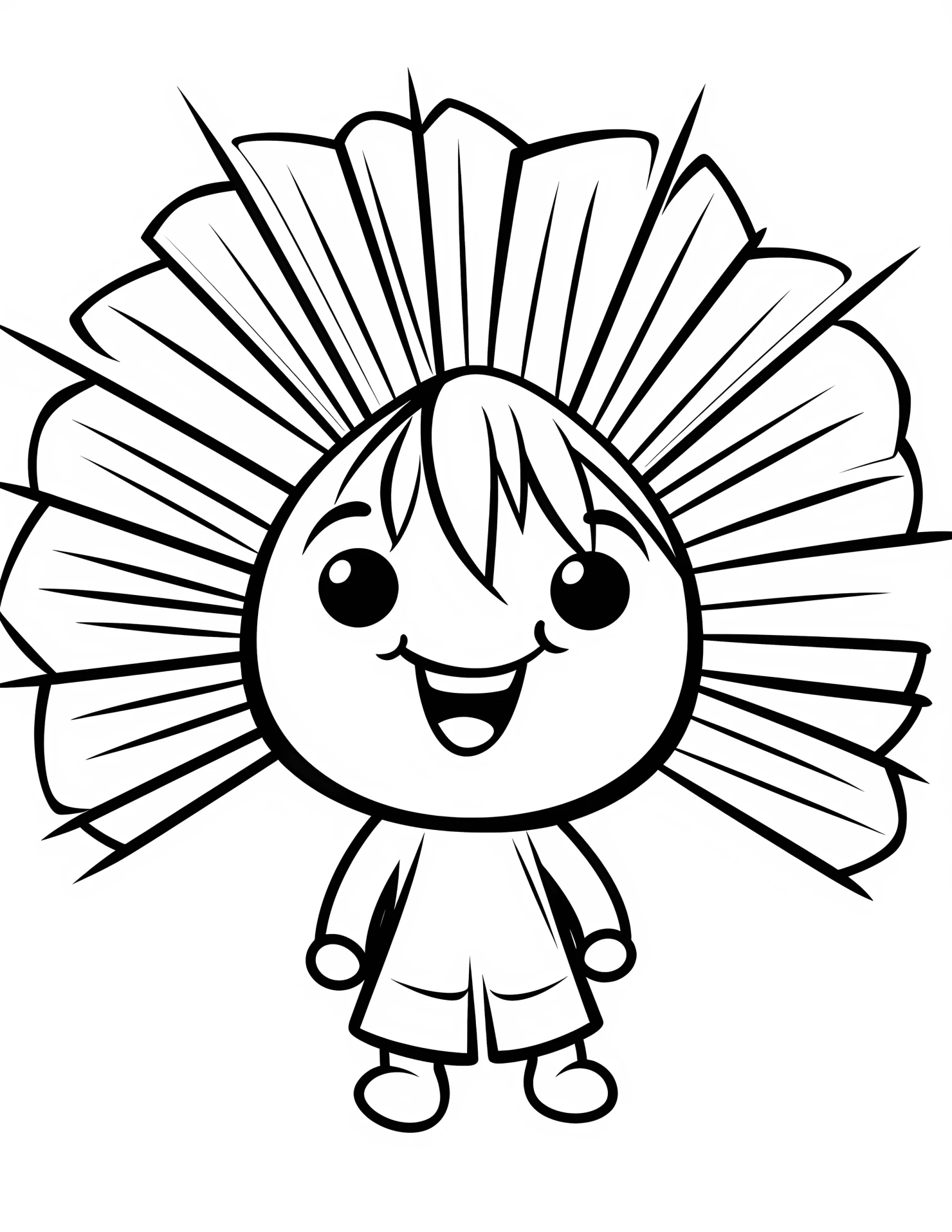 Fan for kids coloring page on white color background #31417