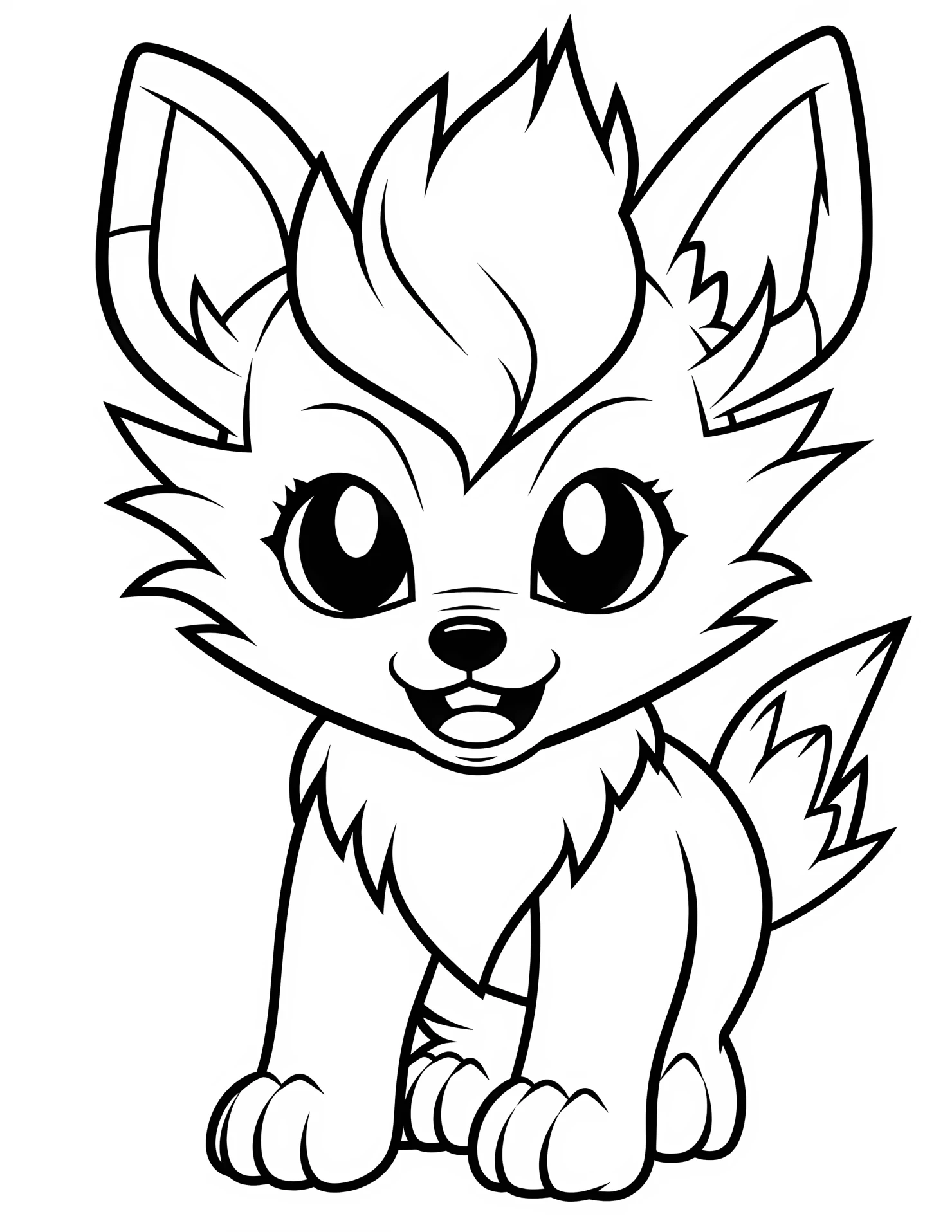 Fenrir for kids coloring page on white color background #31424