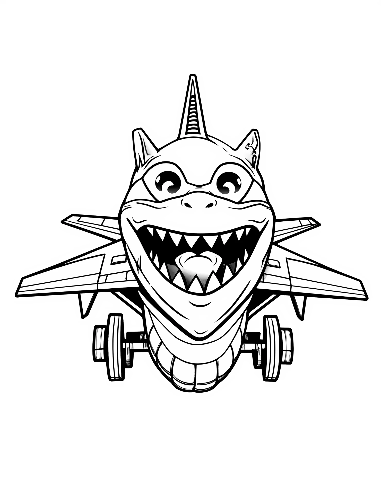 Fighter jet for kids coloring page on white color background #31429