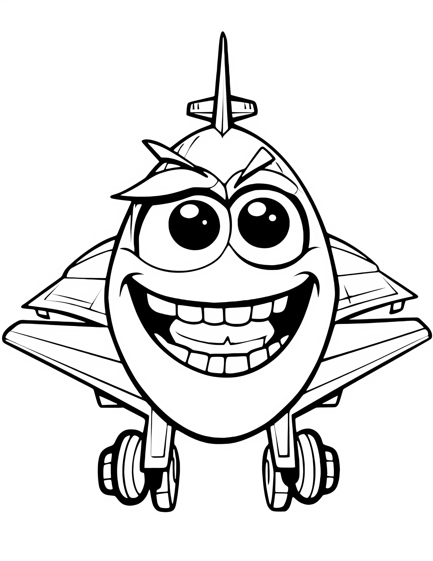 Fighter jet for kids coloring page on white color background #31431