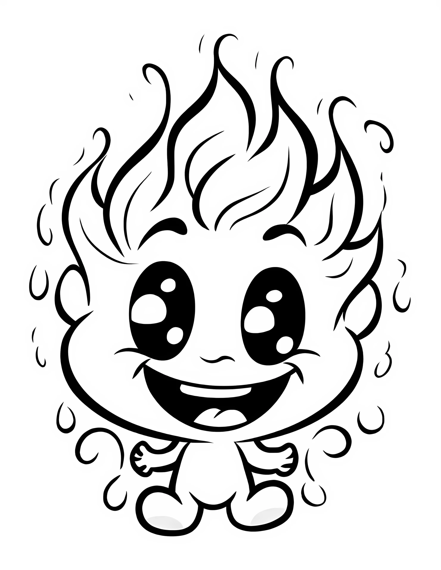 Fire for kids coloring page on white color background #31434