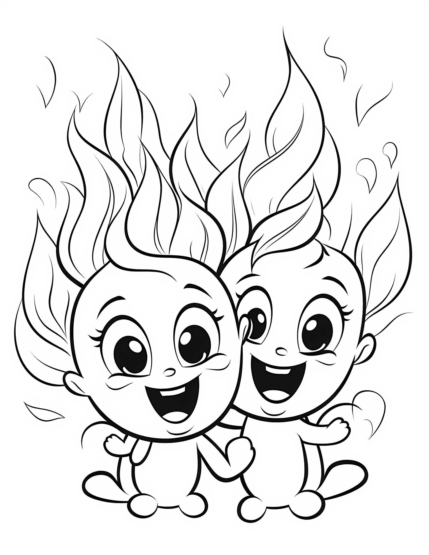 Fire for kids coloring page on white color background #31435