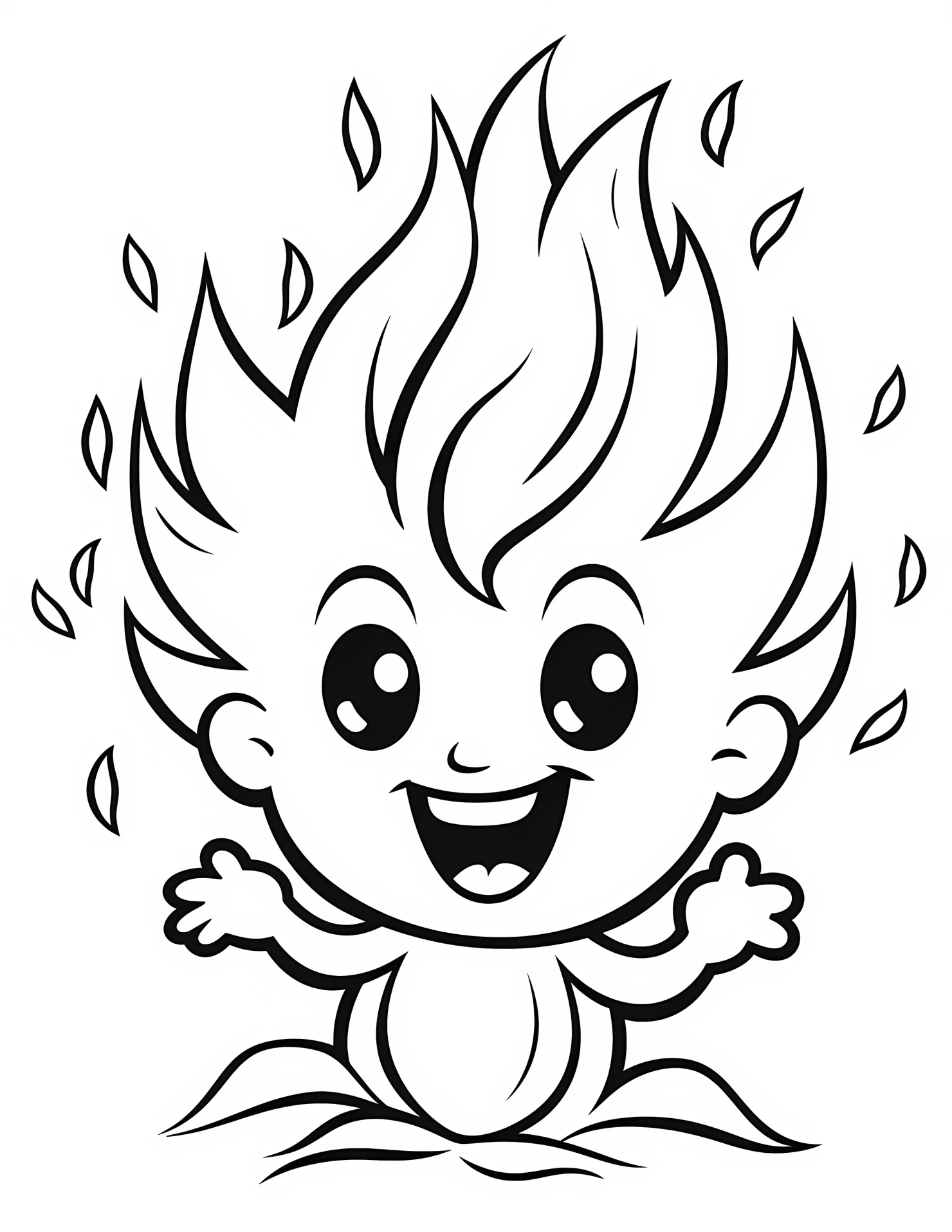 Fire for kids coloring page on white color background #31436