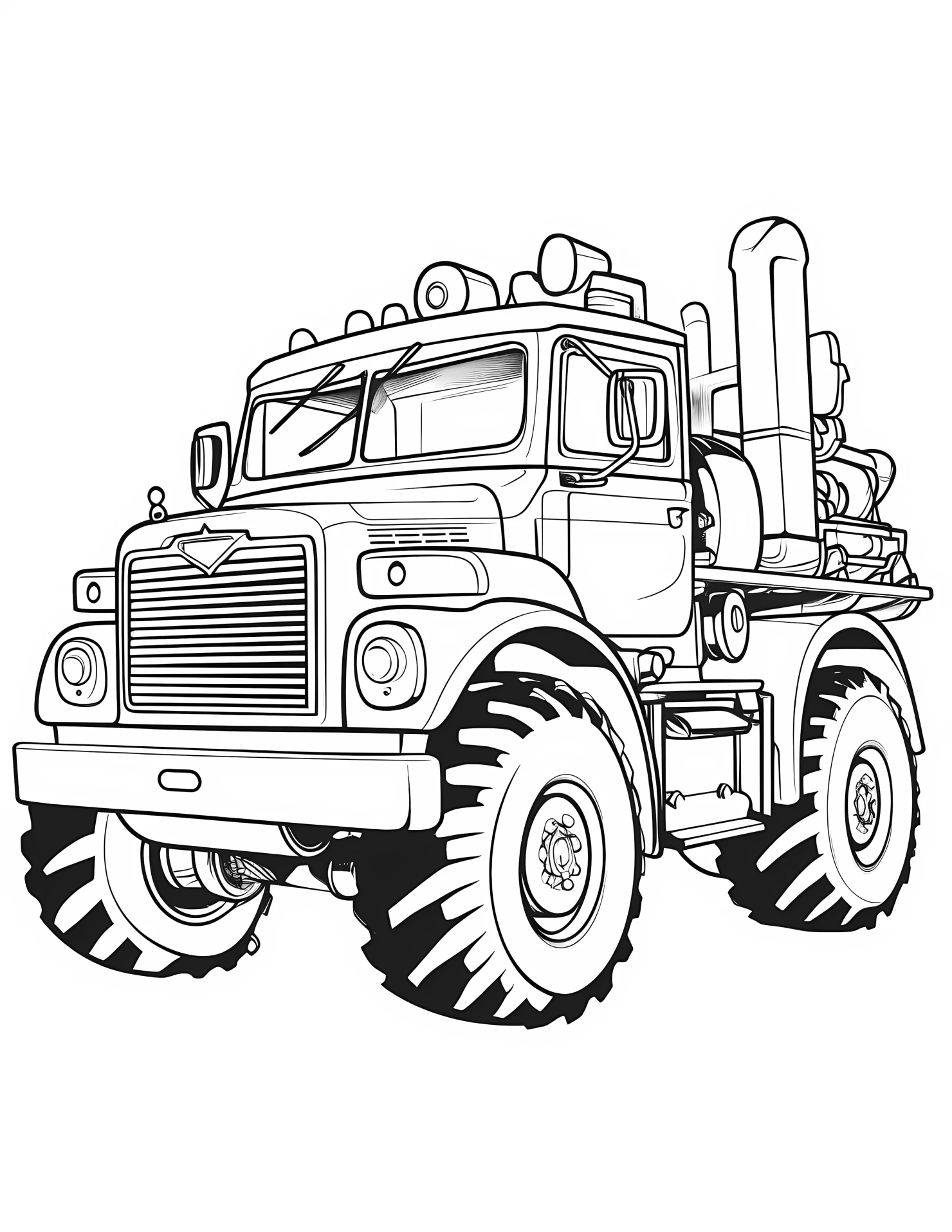 Fire engine for kids coloring page on white color background #31438