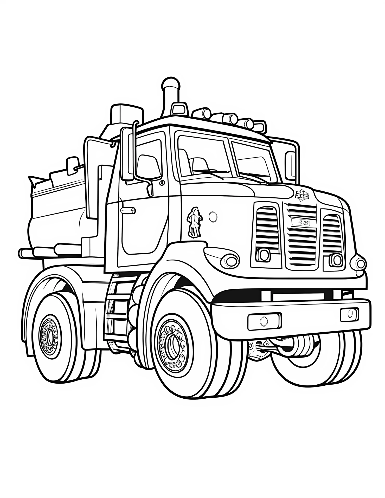 Fire engine for kids coloring page on white color background #31439