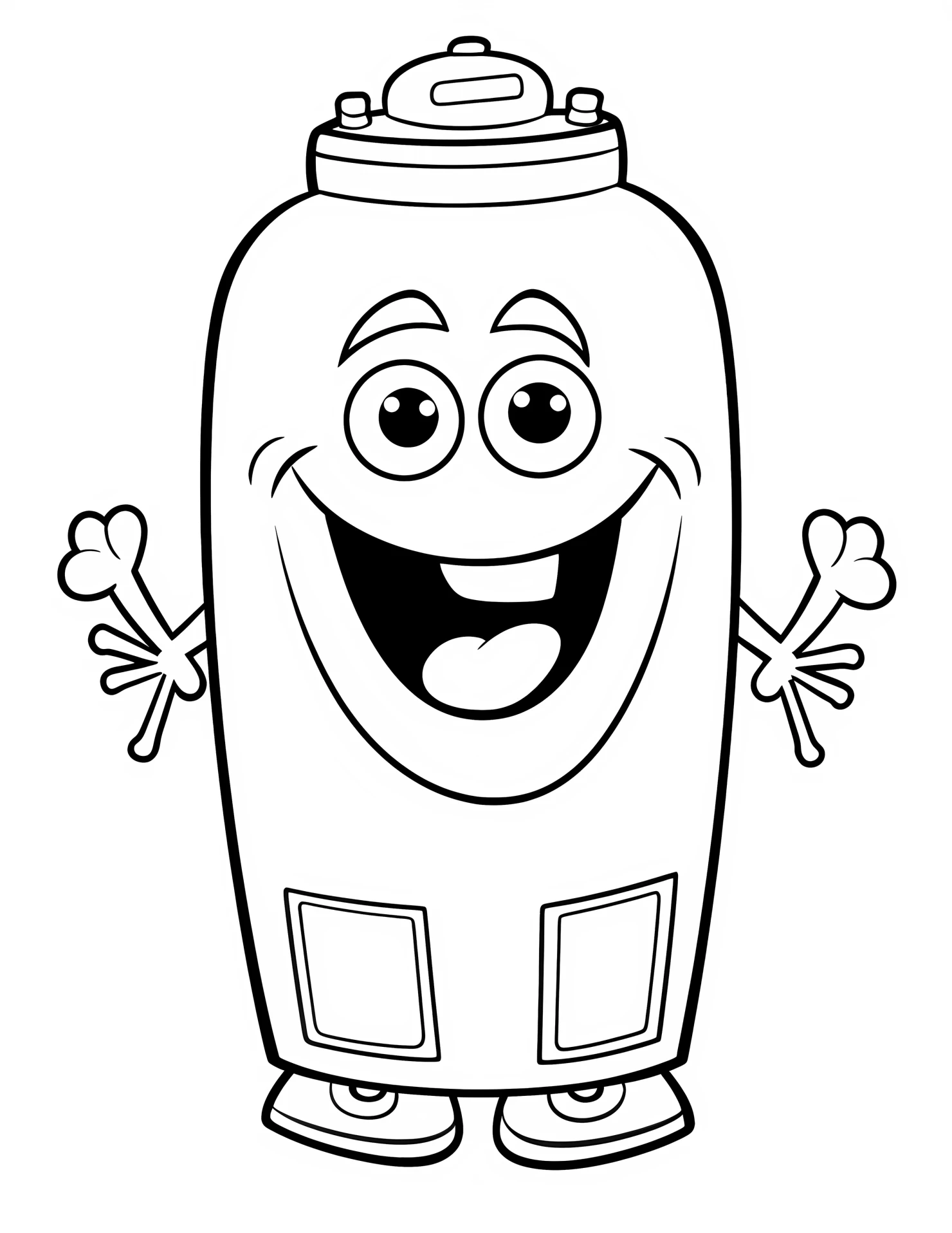 Fire extinguisher for kids coloring page on white color background #31442