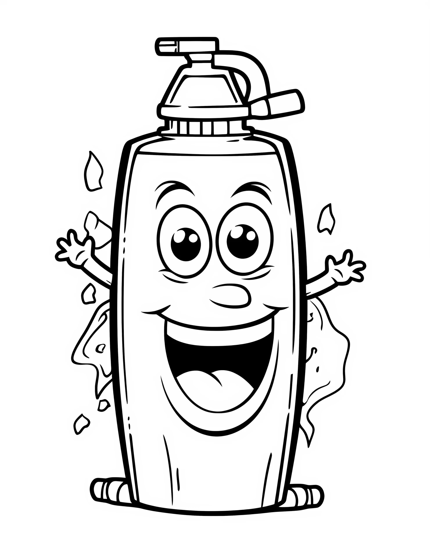 Fire extinguisher for kids coloring page on white color background #31443
