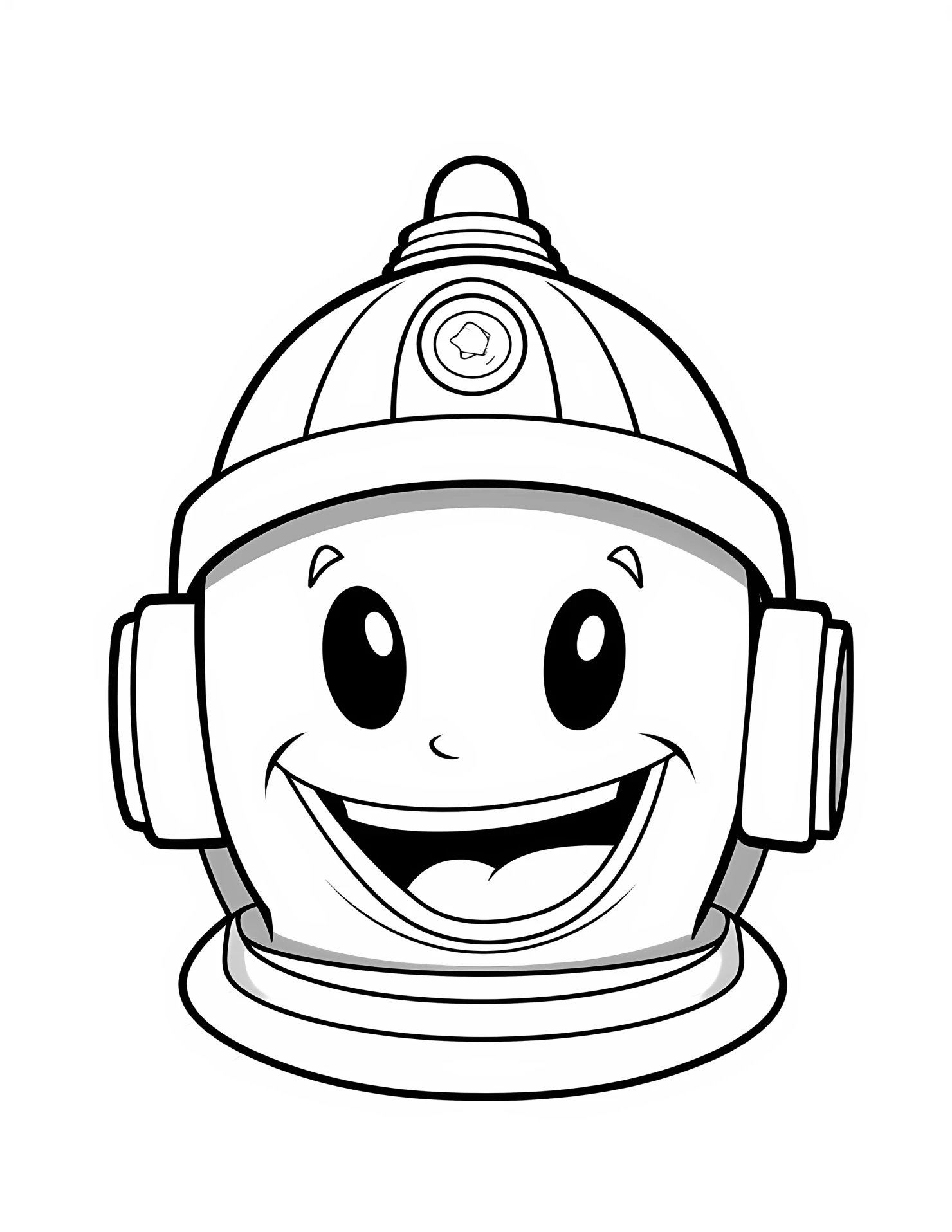 Fire helmet for kids coloring page on white color background #31452