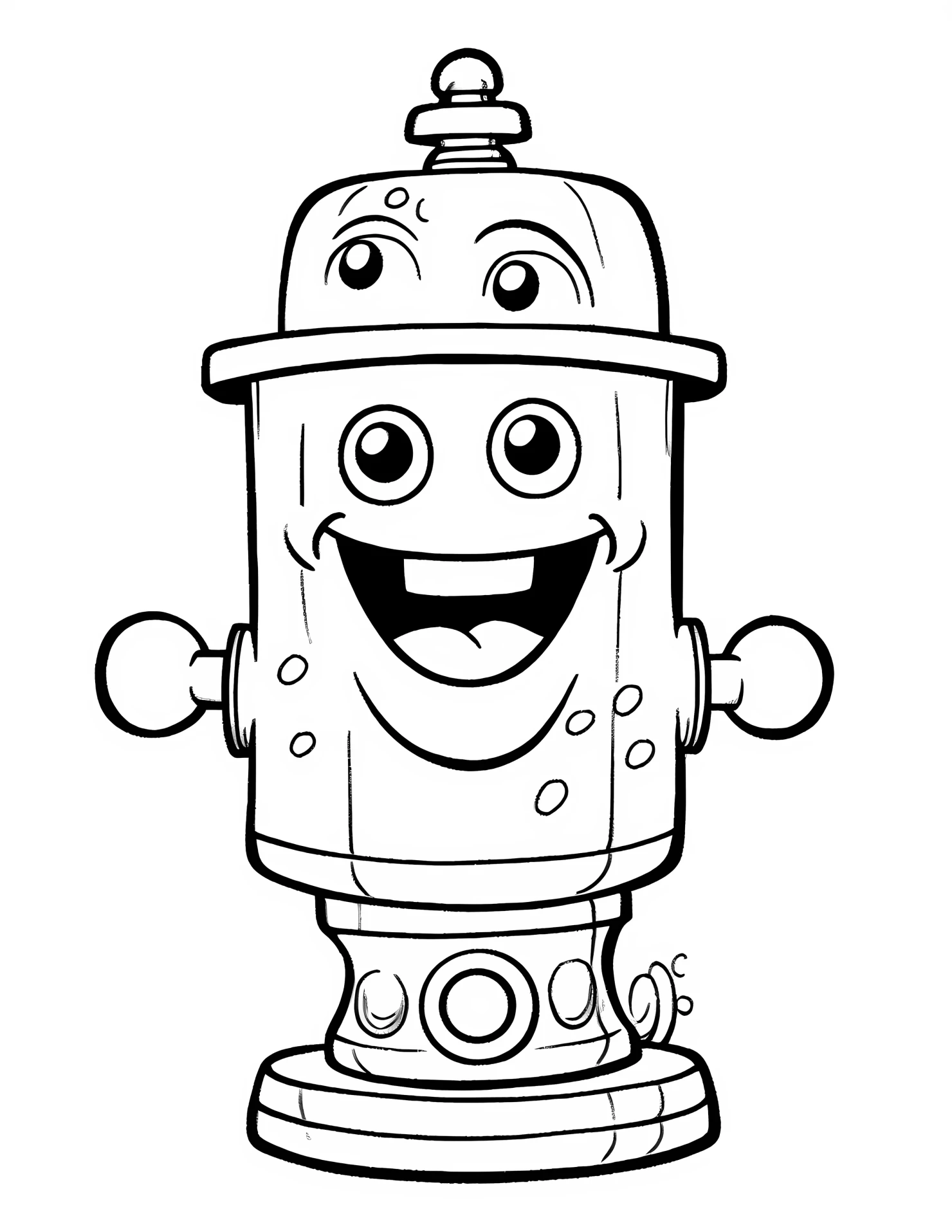 Fire hydrant for kids coloring page on white color background #31459