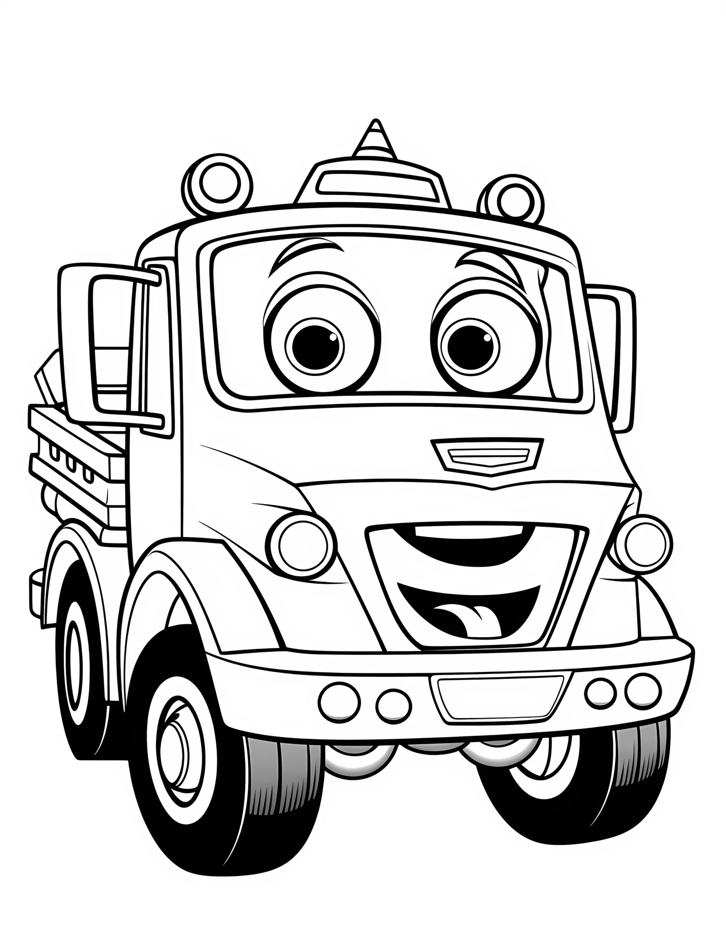 Fire truck for kids coloring page on white color background #31468