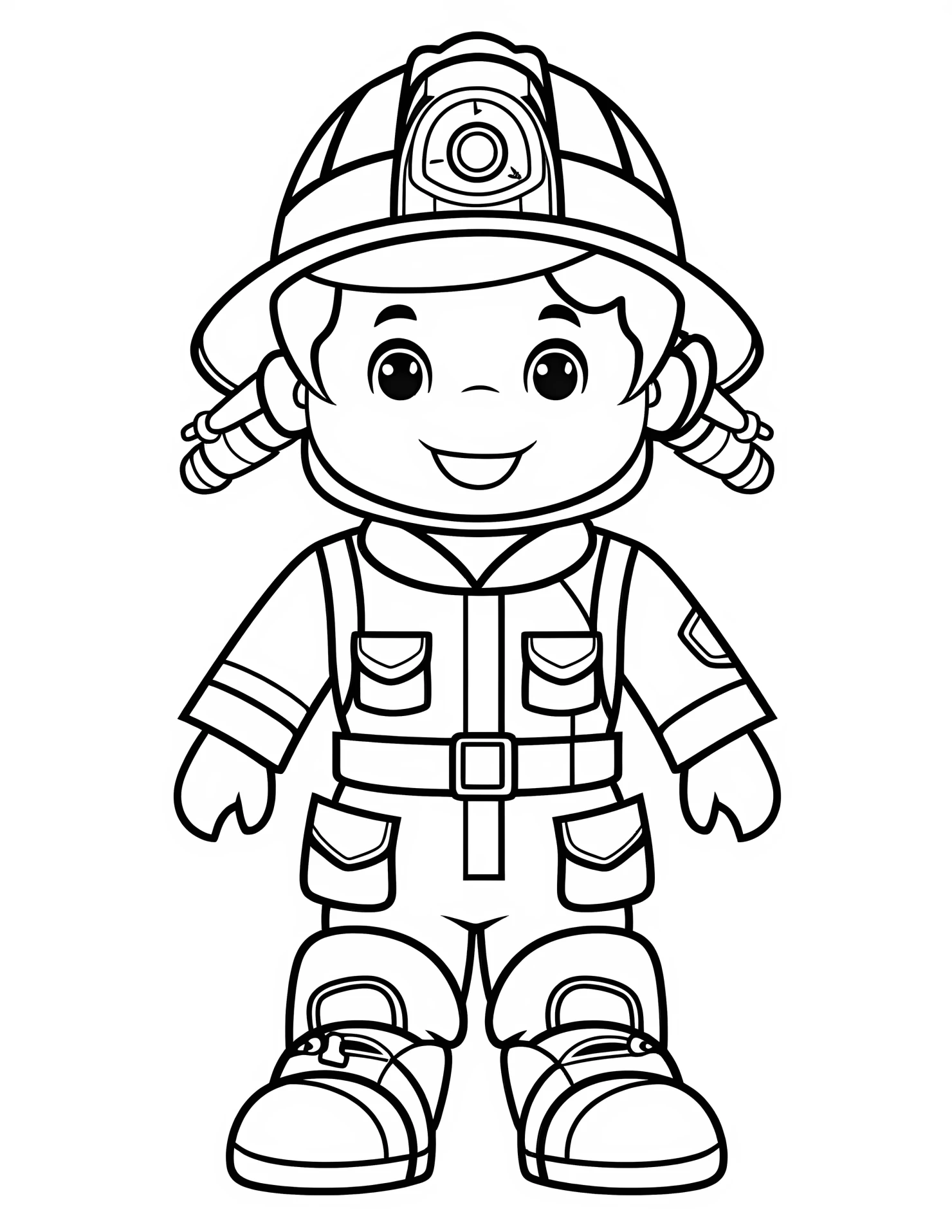 Firefighter for kids coloring page on white color background #31469