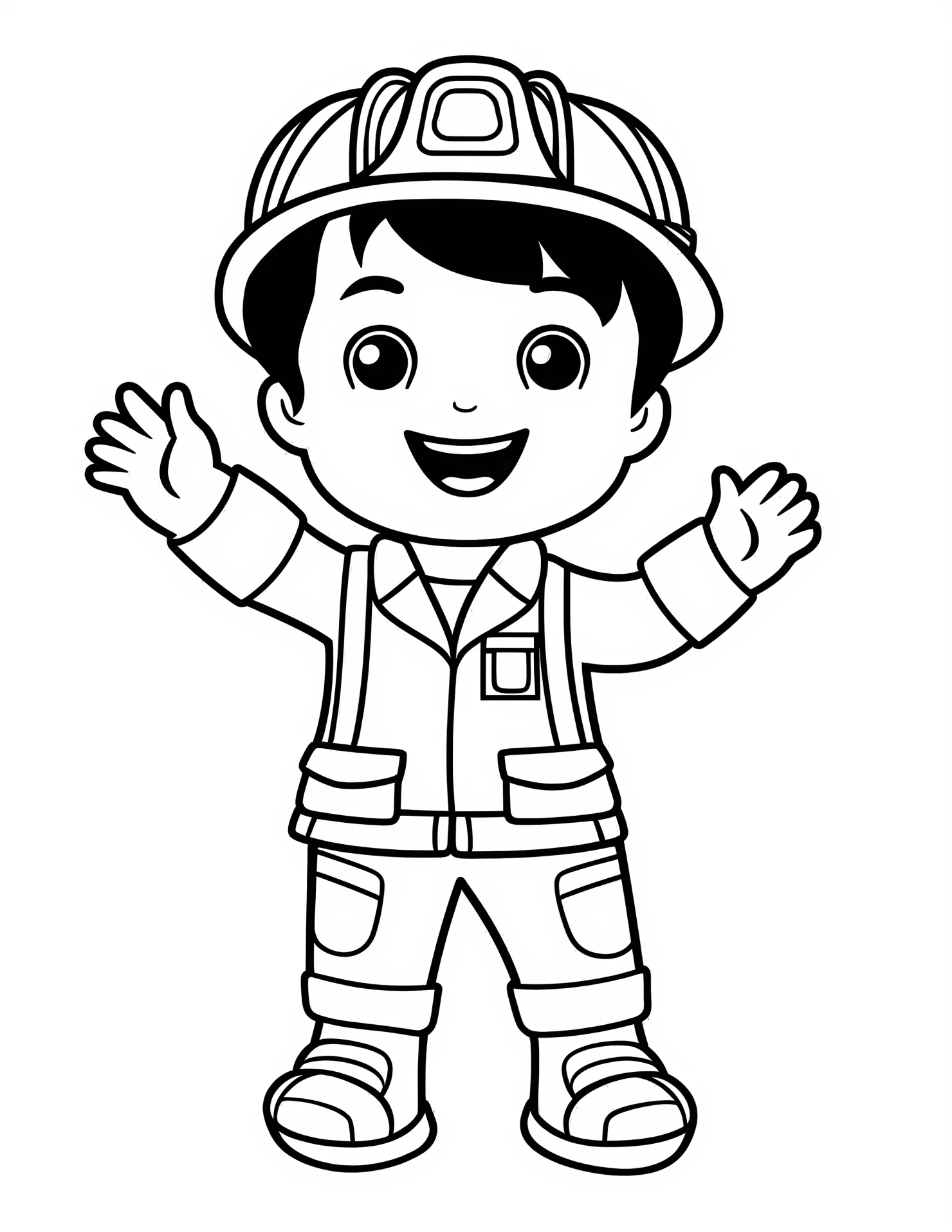 Firefighter for kids coloring page on white color background #31471