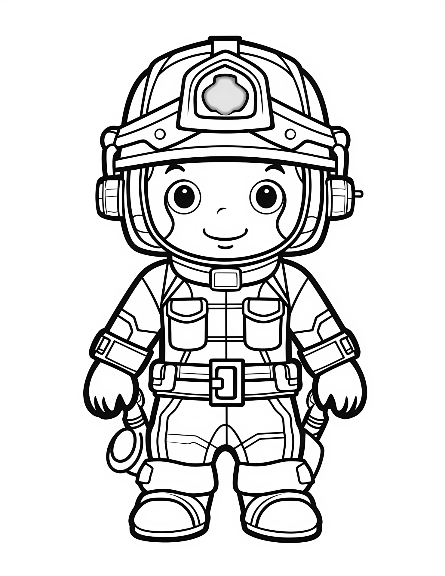 Firefighter for kids coloring page on white color background #31472