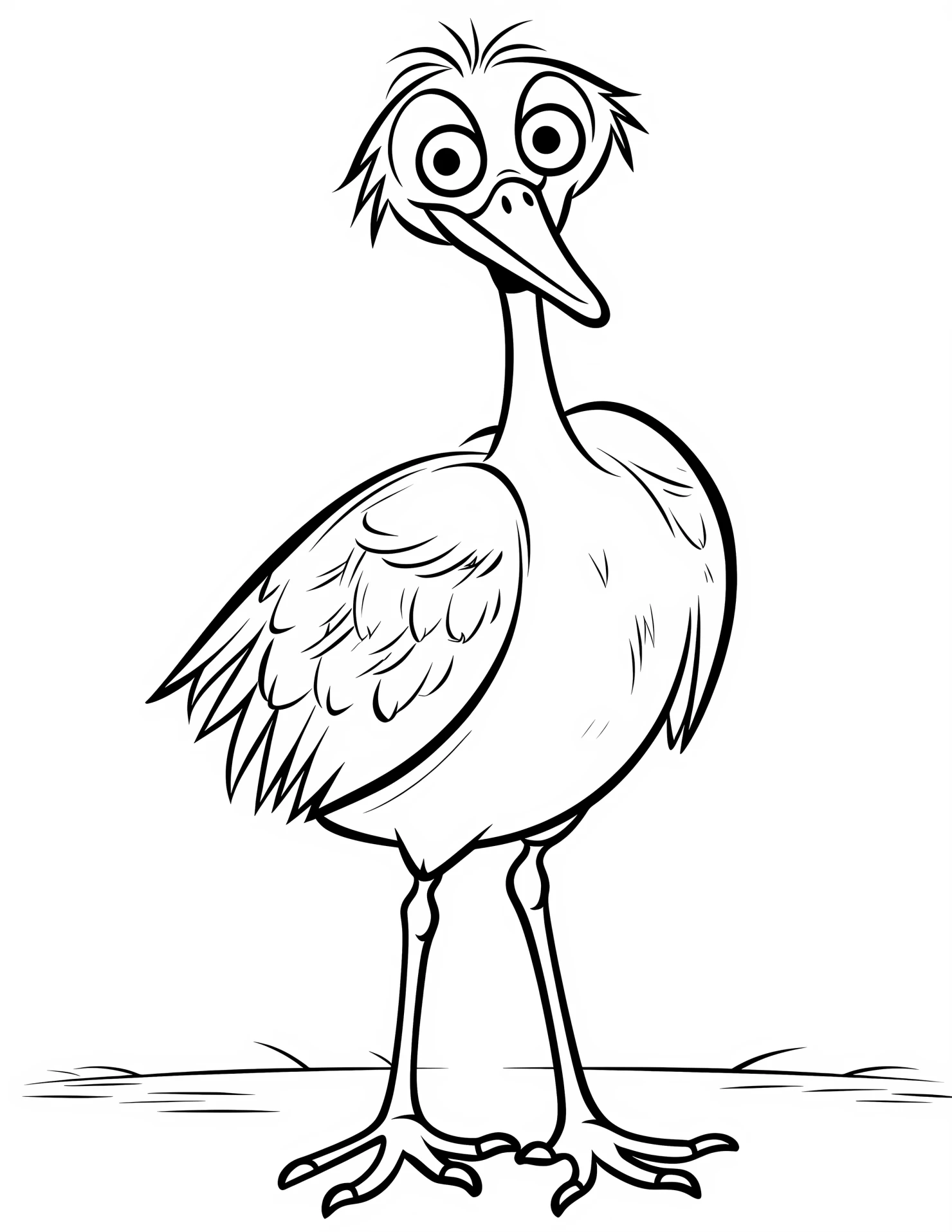 Flamingo for kids coloring page on white color background #31485