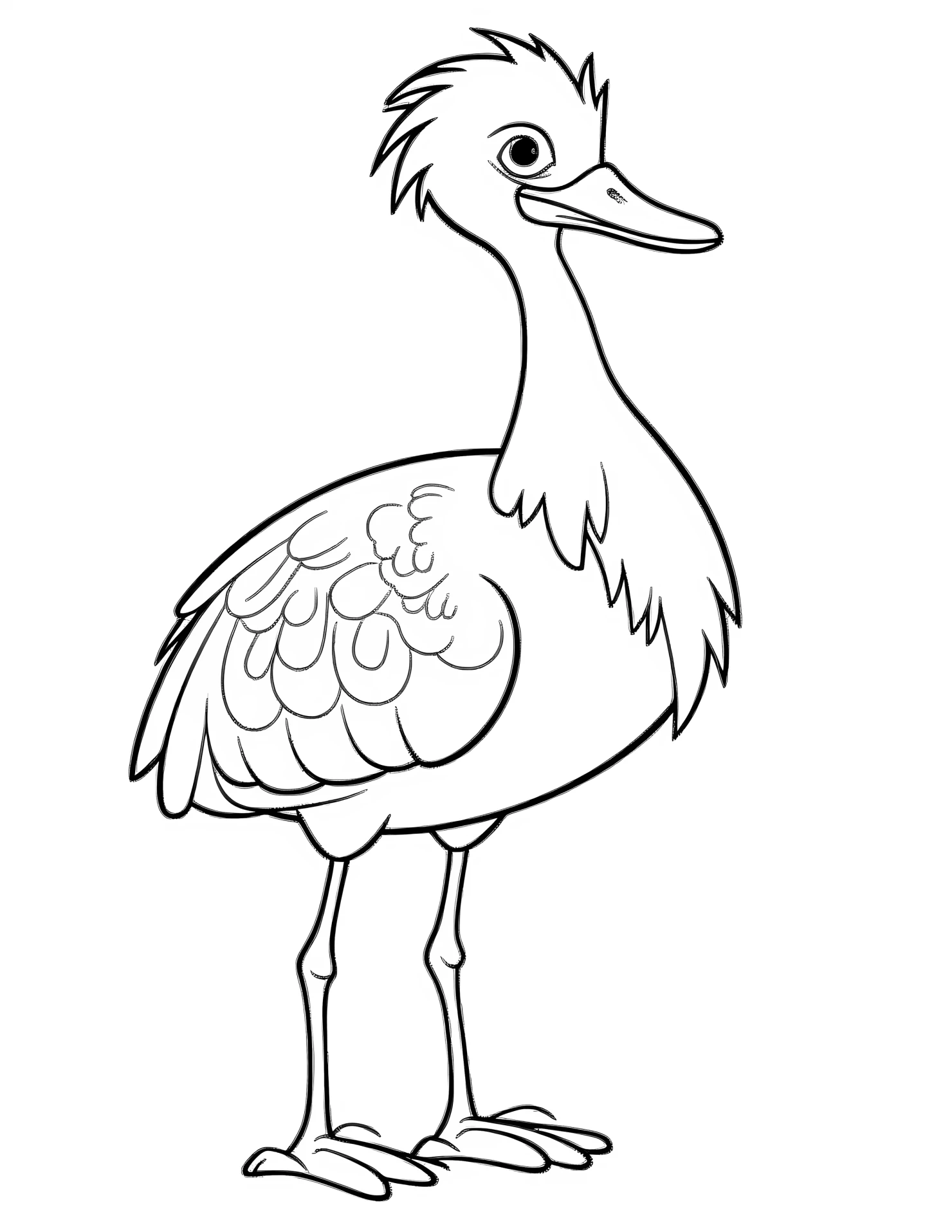 Flamingo for kids coloring page on white color background #31488