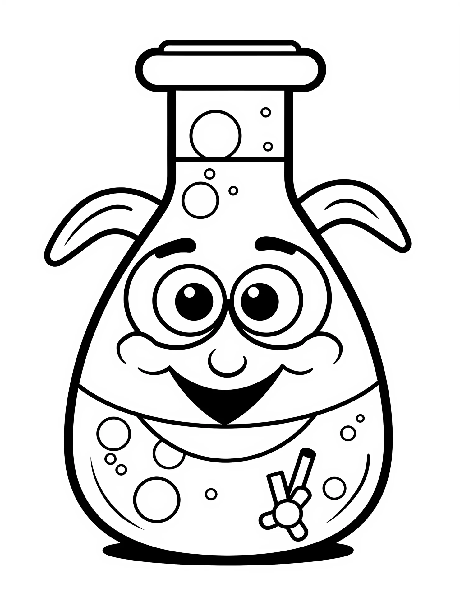 Flask for kids coloring page on white color background #31503