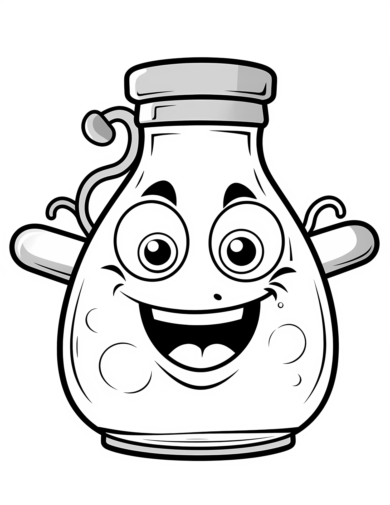 Flask for kids coloring page on white color background #31504