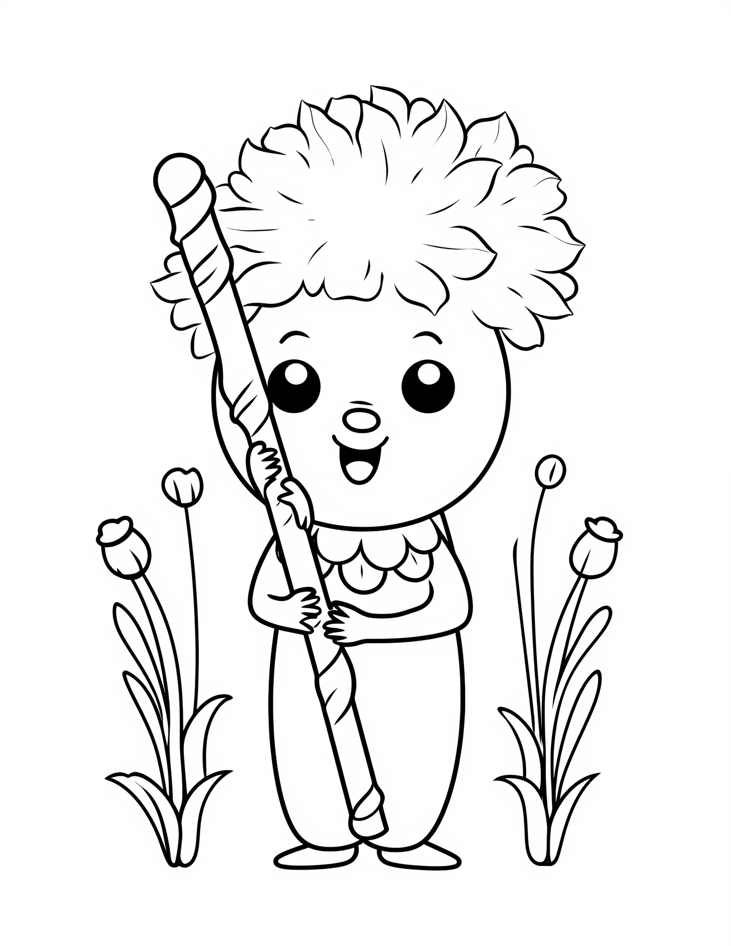 Flute for kids coloring page on white color background #31506