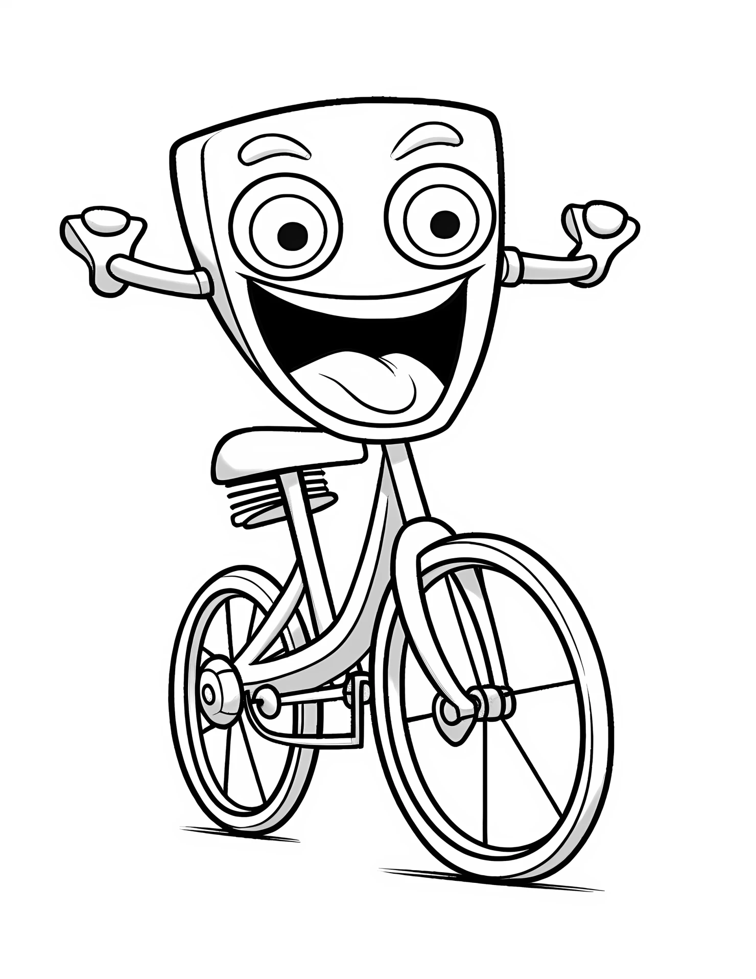Folding bike for kids coloring page on white color background #31514