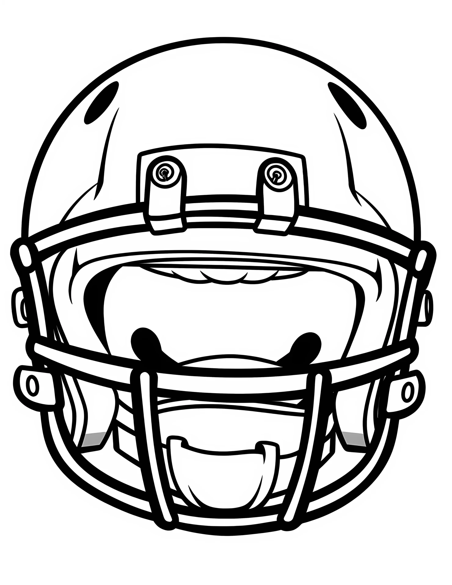 Football helmet for kids coloring page on white color background #31530