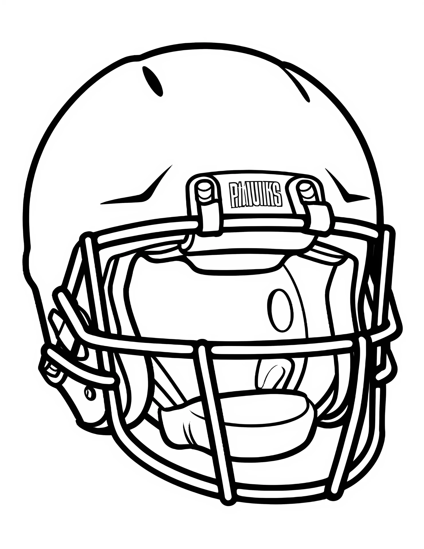 Football helmet for kids coloring page on white color background #31531