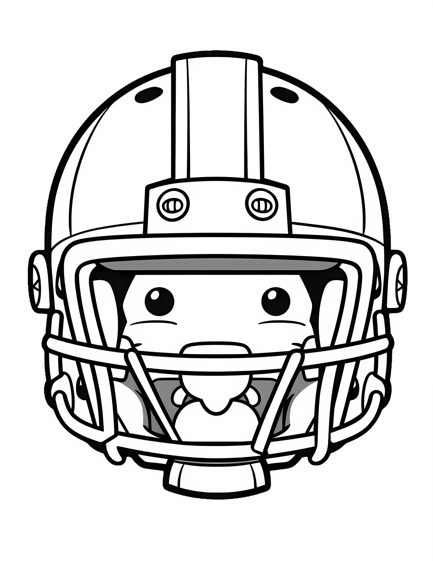 Football helmet for kids coloring page on white color background #31532