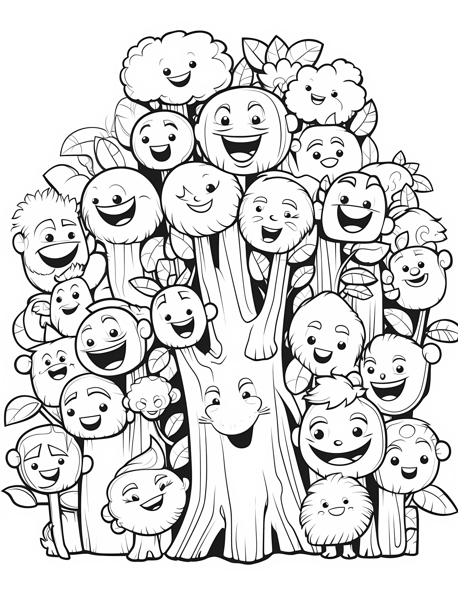 Forest for kids coloring page on white color background #31539